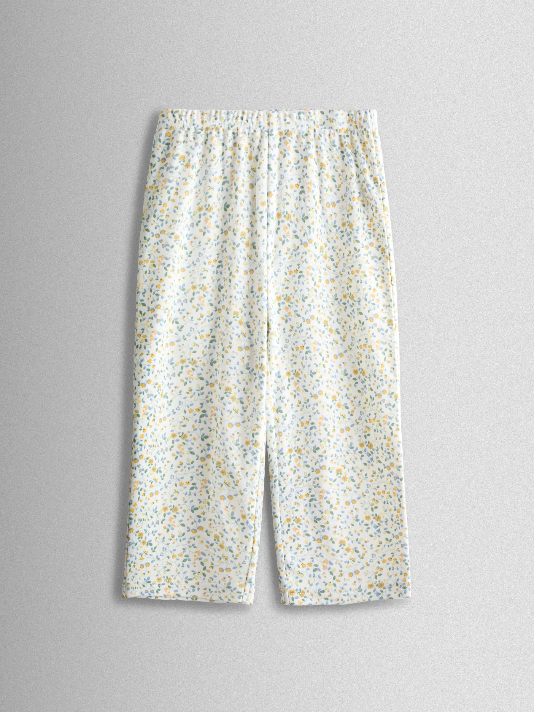Yellow Ditsy Floral Pretty Jersey Pyjamas - Image 5 of 9