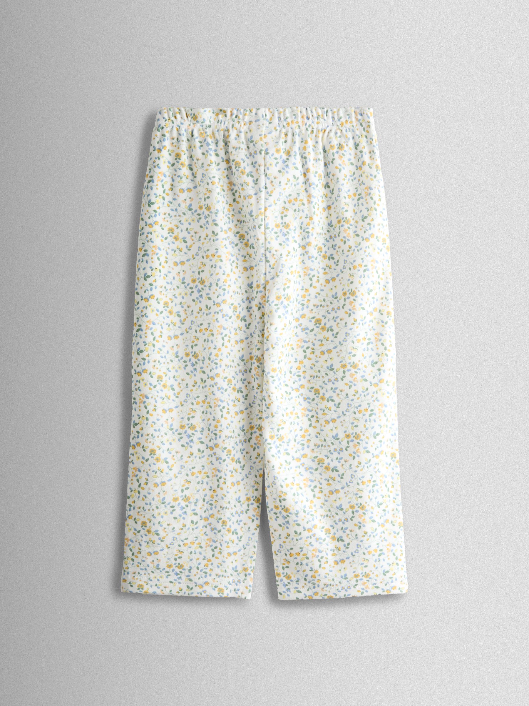 Yellow Ditsy Floral Pretty Jersey Pyjamas - Image 6 of 9