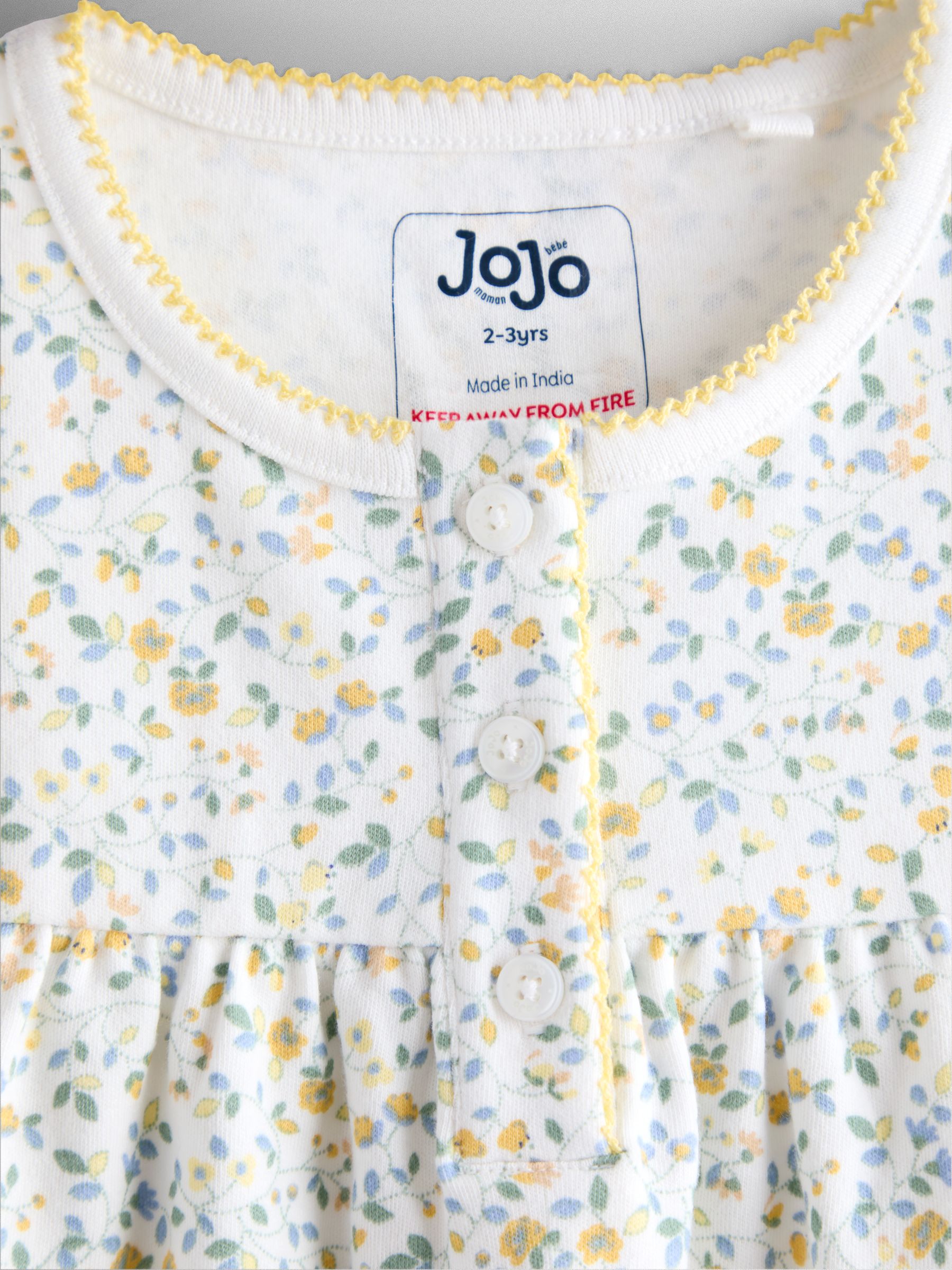 Yellow Ditsy Floral Pretty Jersey Pyjamas - Image 7 of 9