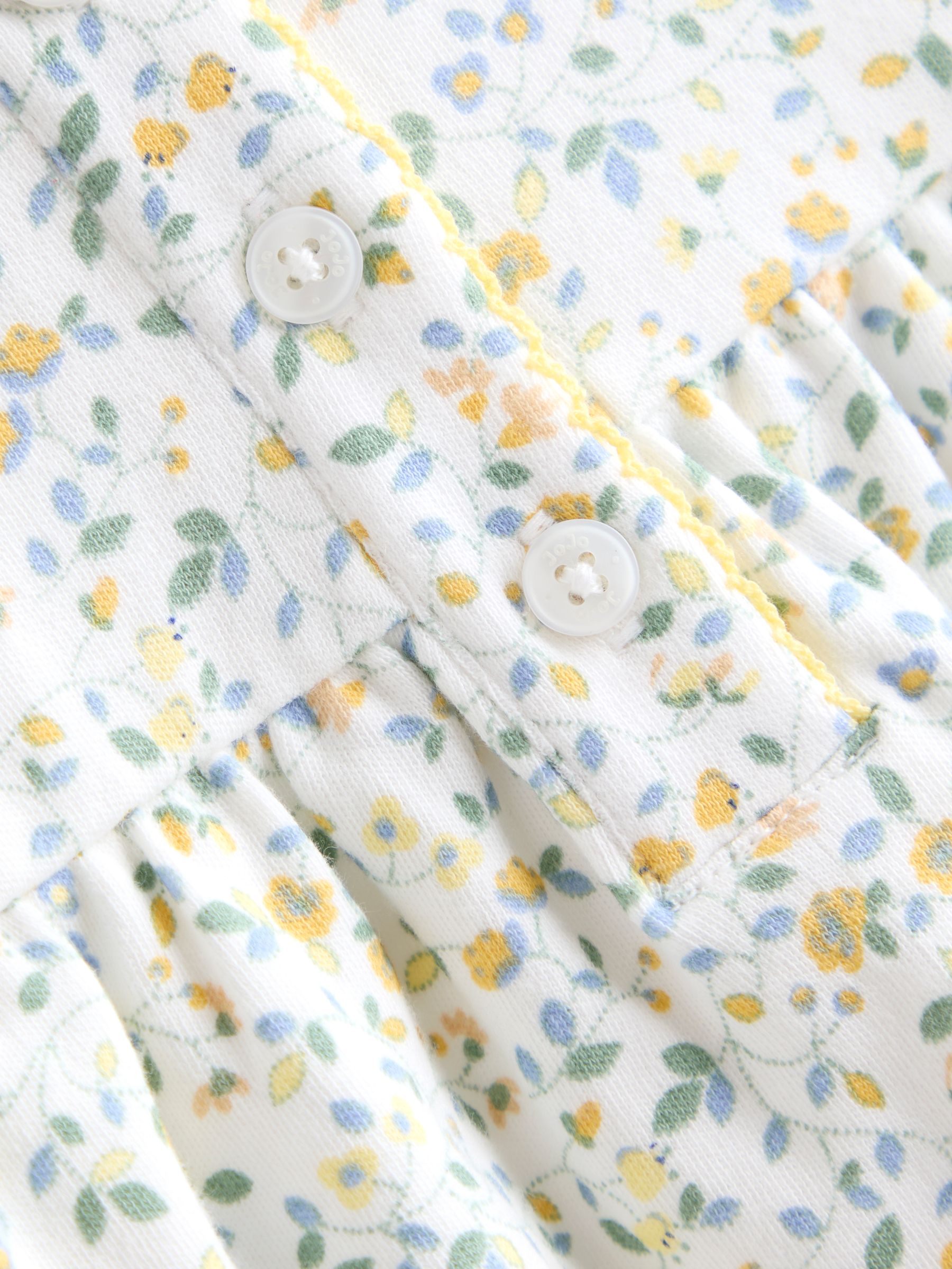 Yellow Ditsy Floral Pretty Jersey Pyjamas - Image 9 of 9