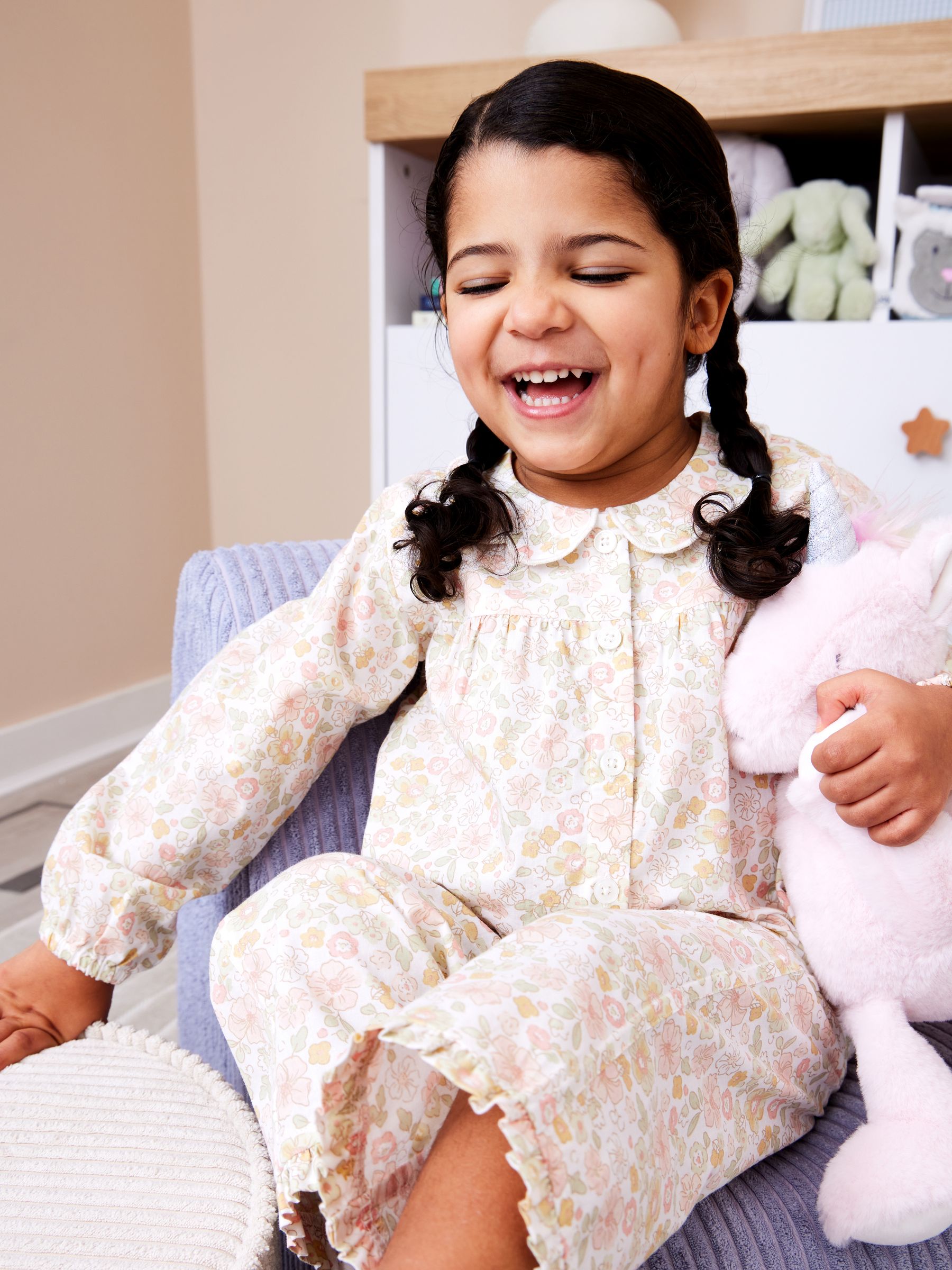 Ditsy Floral Stripe Seersucker Pyjamas - Image 1 of 7