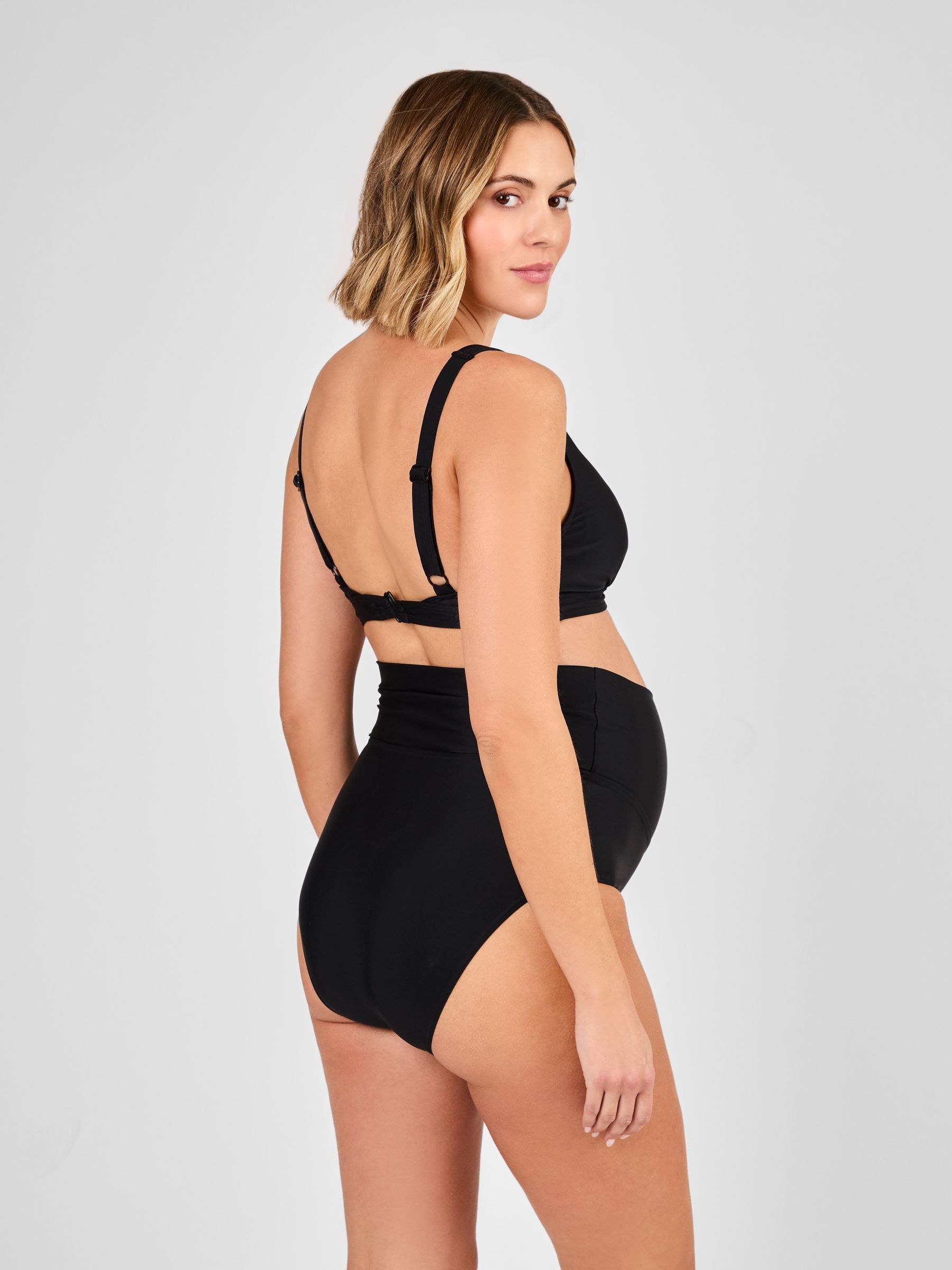 Black Chrome Sleeveless V Neck Maternity Bikini 2-Piece Set - Image 3 of 5