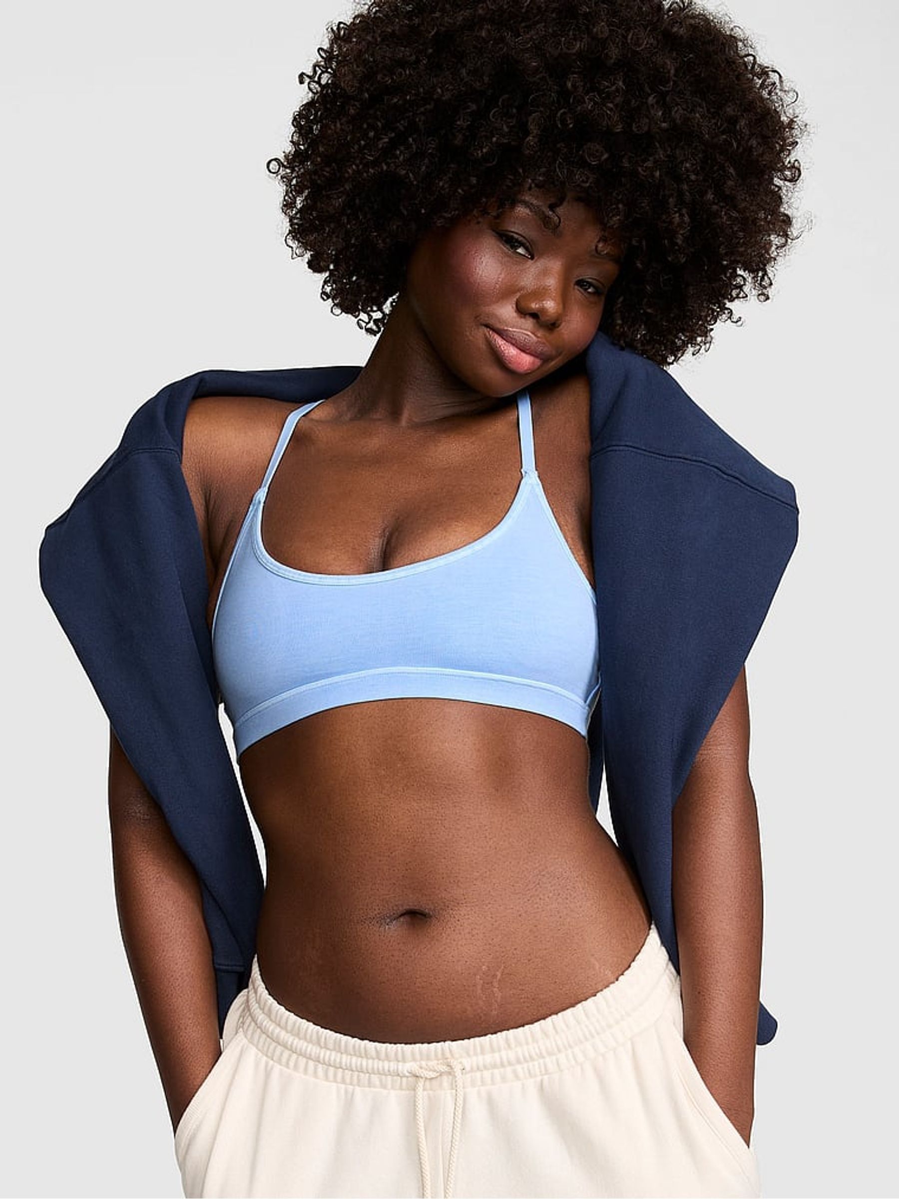 Blue Dancer Cotton Sports Bra - Image 1 of 2