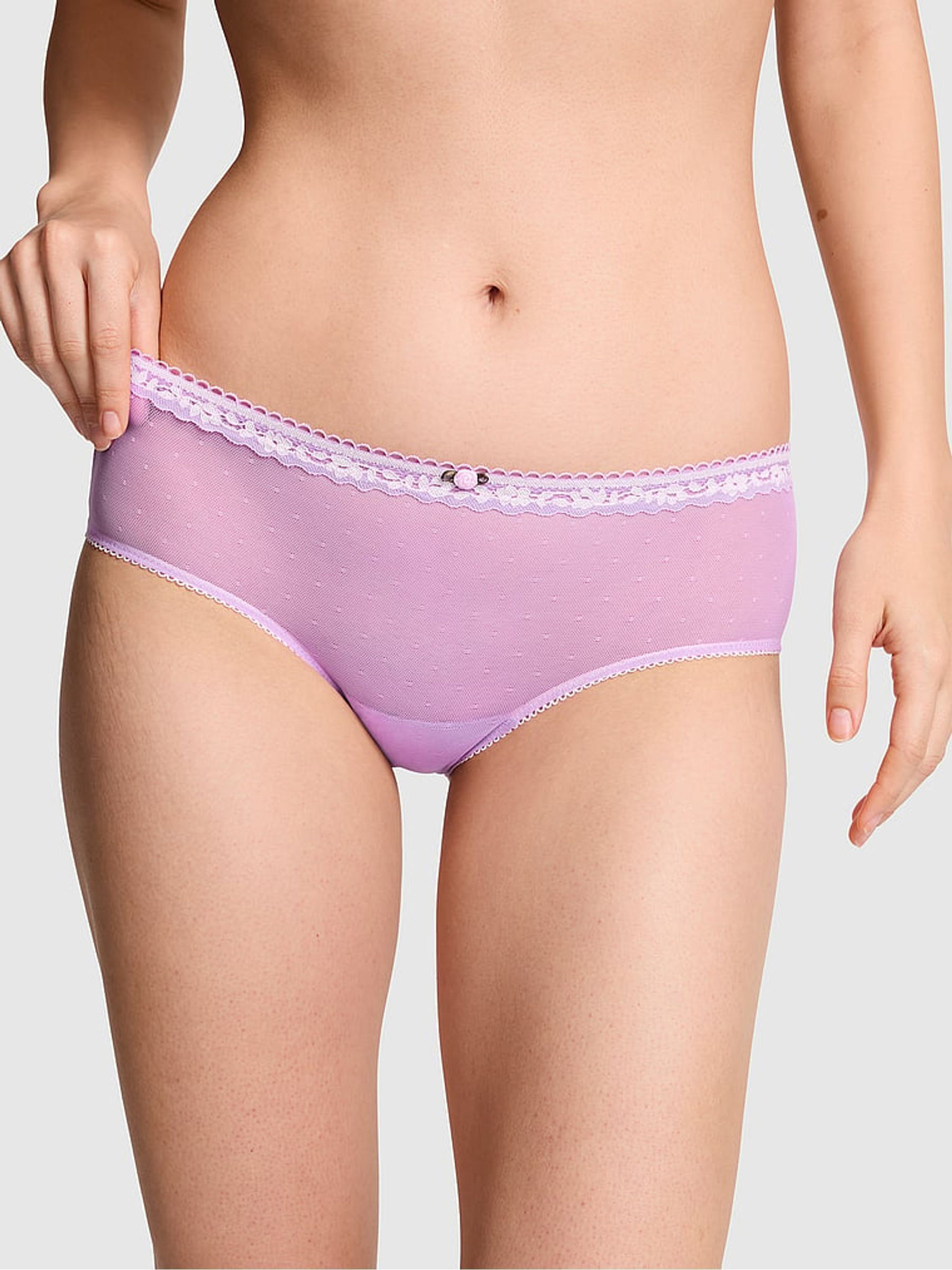 Light Lilac Purple Cheeky Valerie Lace Mini Scoop Knickers - Image 1 of 2 Light Lilac Purple Cheeky Valerie Lace Mini Scoop Knickers - Image 1 of 2