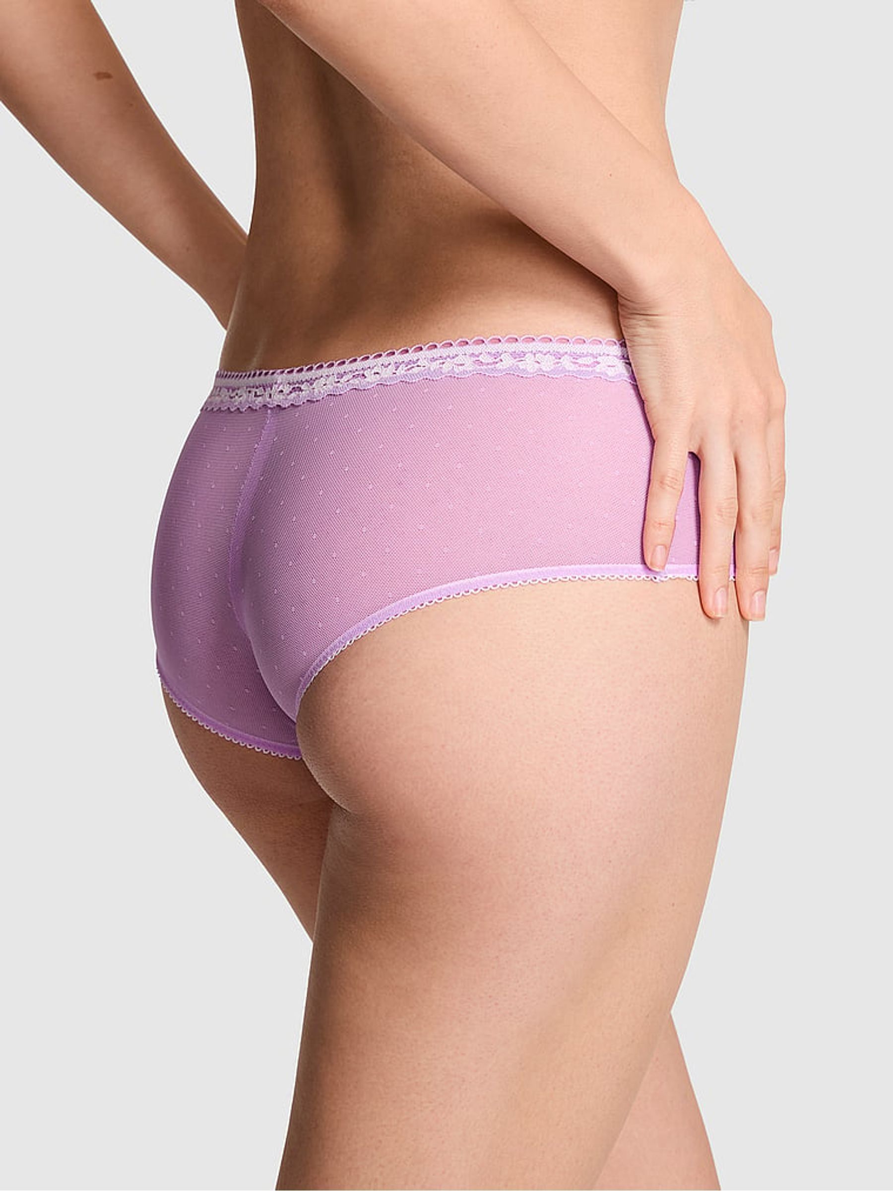 Light Lilac Purple Cheeky Valerie Lace Mini Scoop Knickers - Image 2 of 2 Light Lilac Purple Cheeky Valerie Lace Mini Scoop Knickers - Image 2 of 2