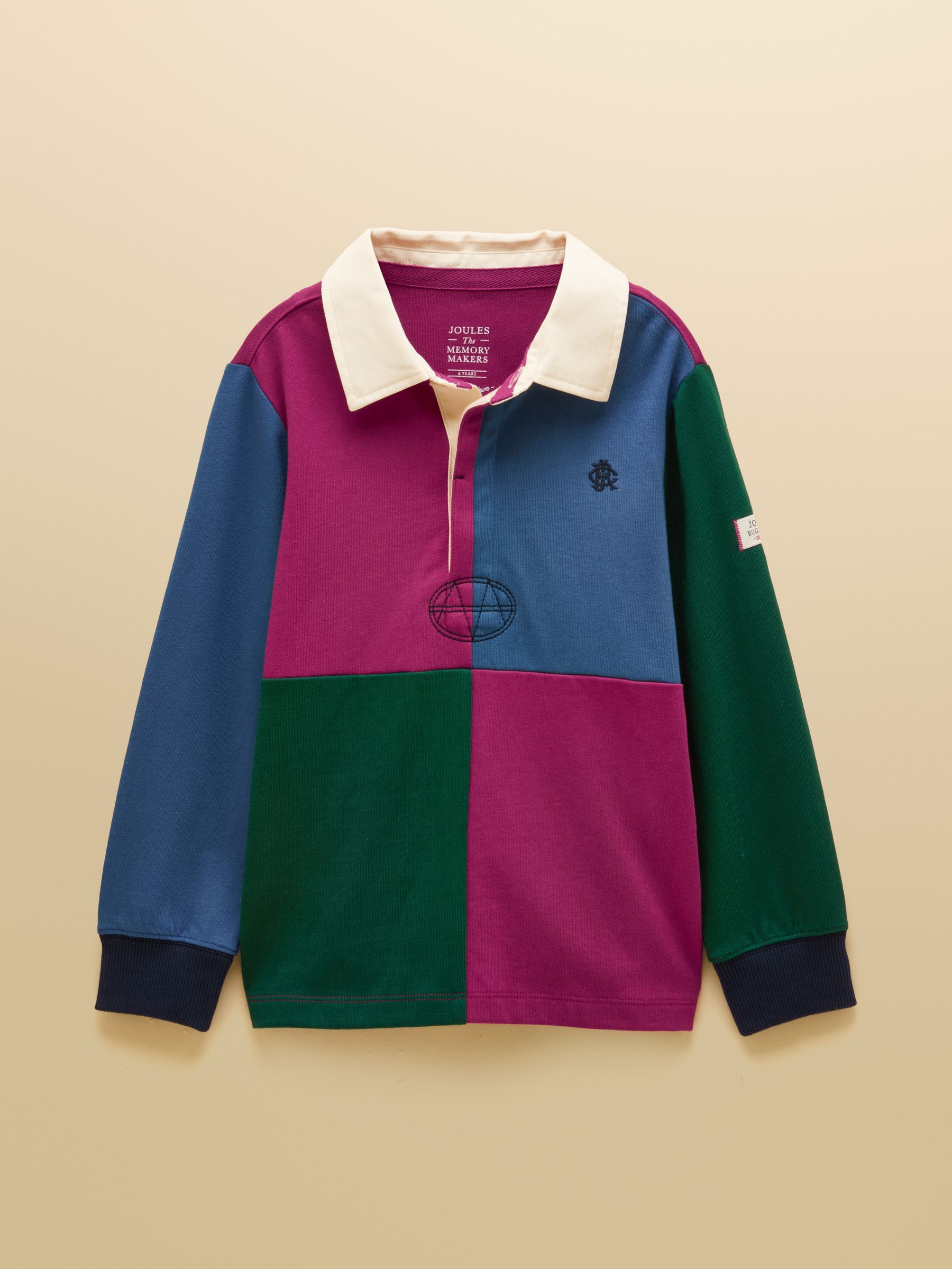 Boys' Rugby Club Colourblock Long Sleeve Rugby Shirt - Image 1 of 5 Boys' Rugby Club Colourblock Long Sleeve Rugby Shirt - Image 1 of 5