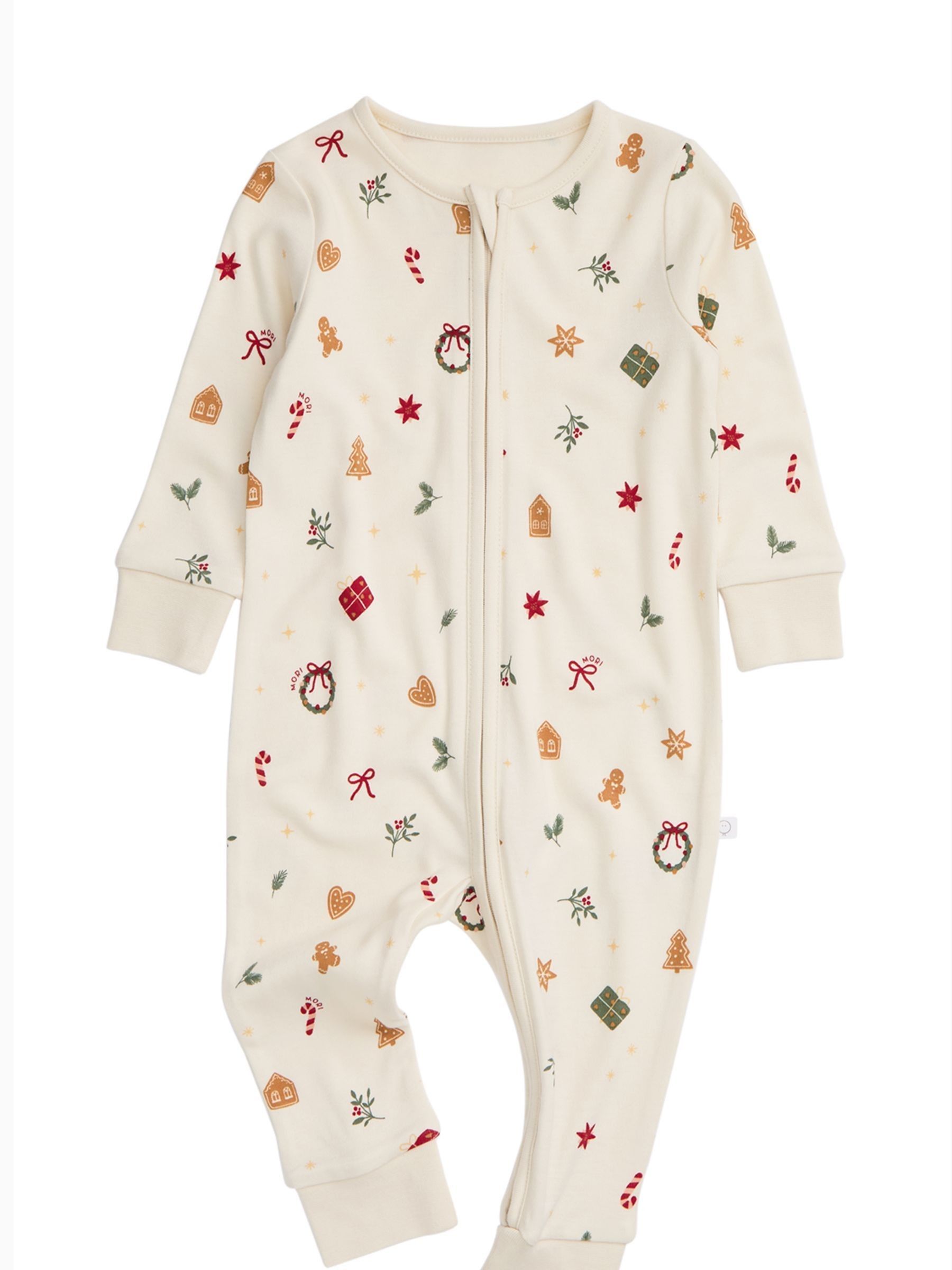 MORI White Supersoft Zip Up Sleepsuit - Image 3 of 4