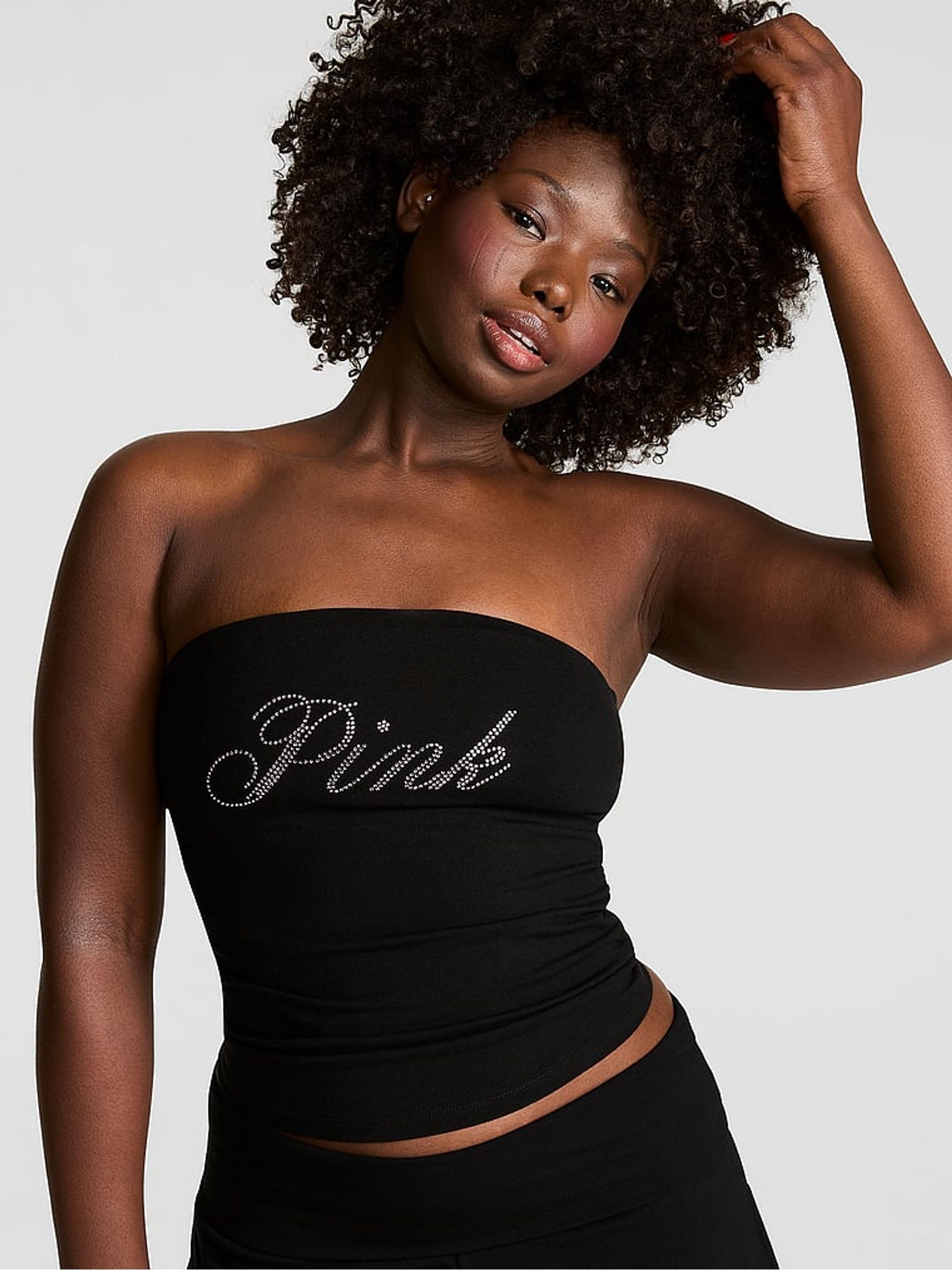 Black Cotton Tube Top - Image 1 of 3