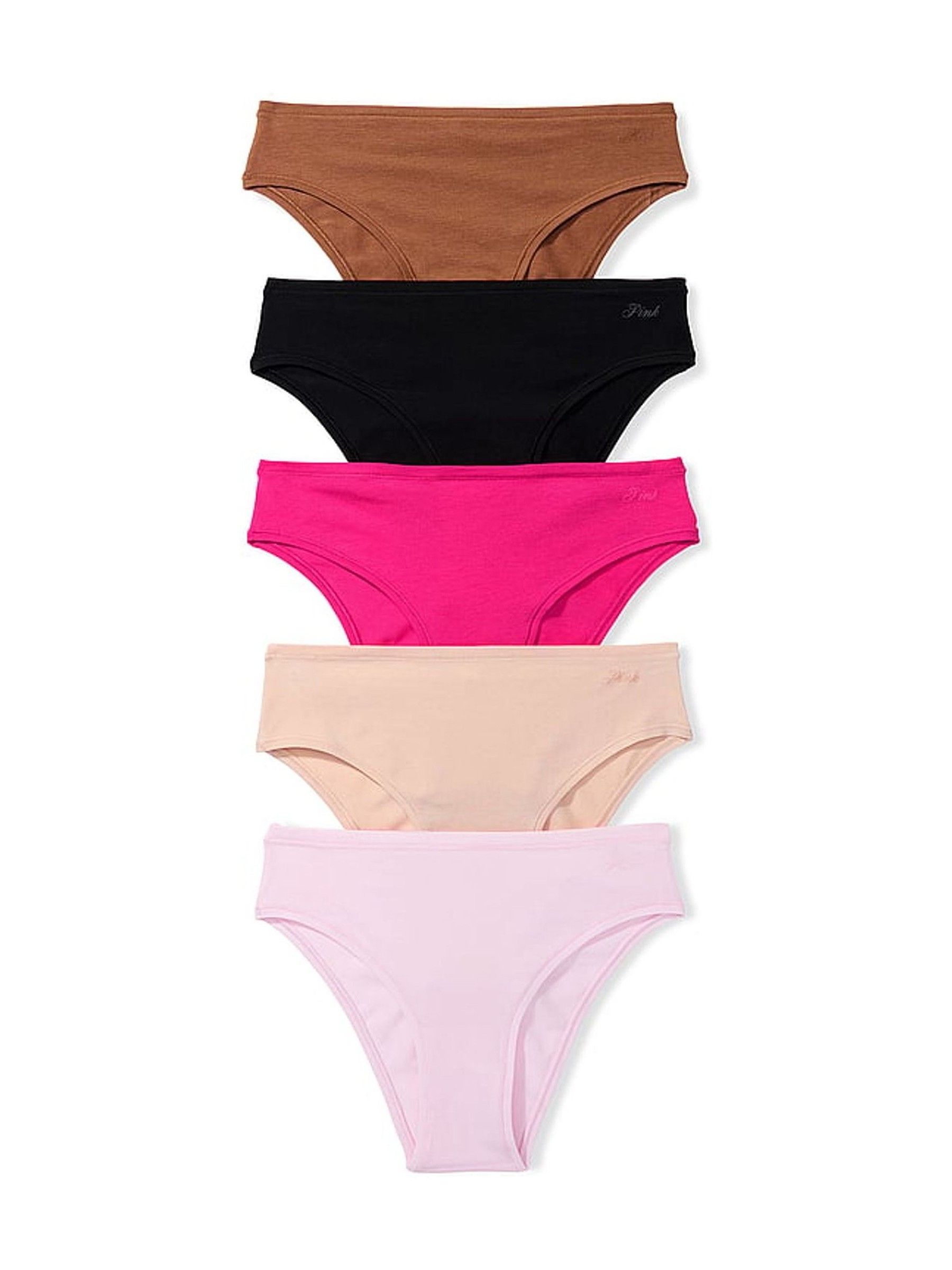 Pink/Grey/Green Cheeky 5 Pack Cotton Knickers - Image 1 of 1 Pink/Grey/Green Cheeky 5 Pack Cotton Knickers - Image 1 of 1