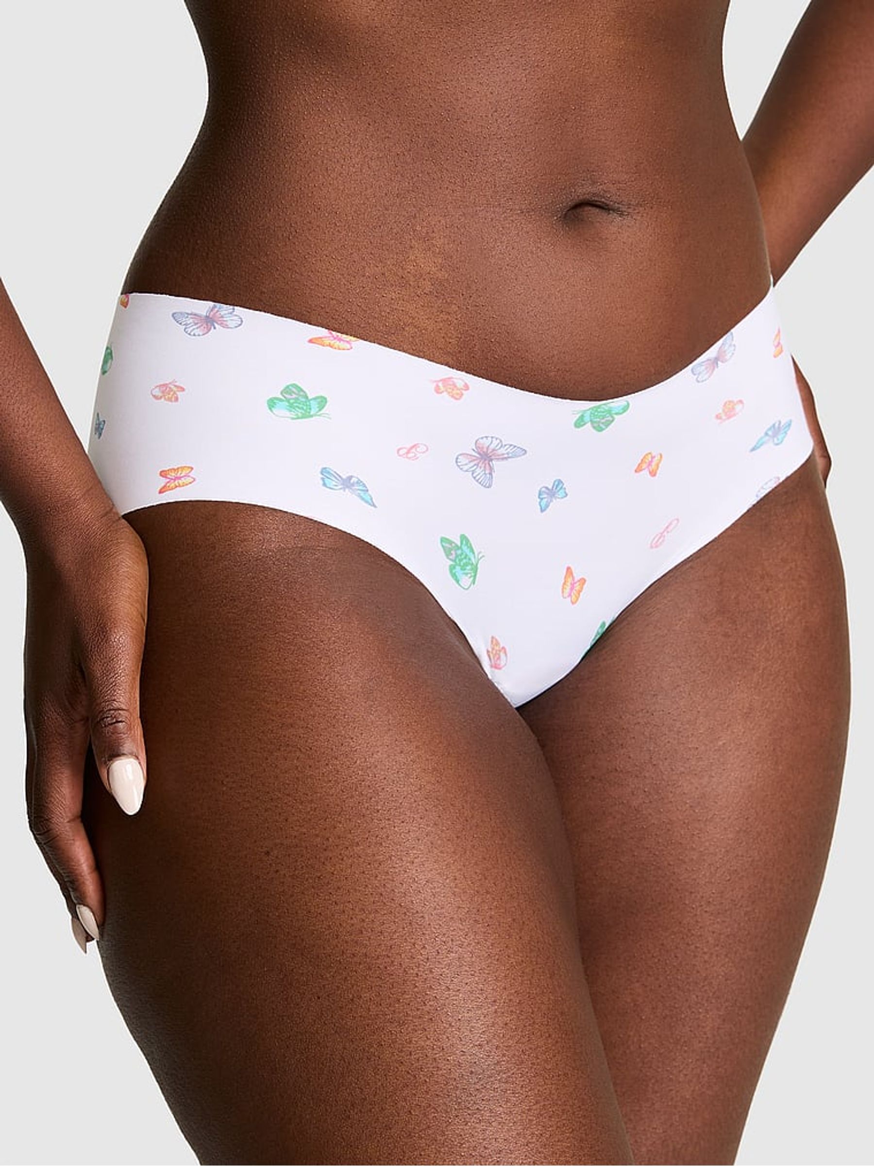White Butterfly Print Hipster No Show Knickers - Image 1 of 2