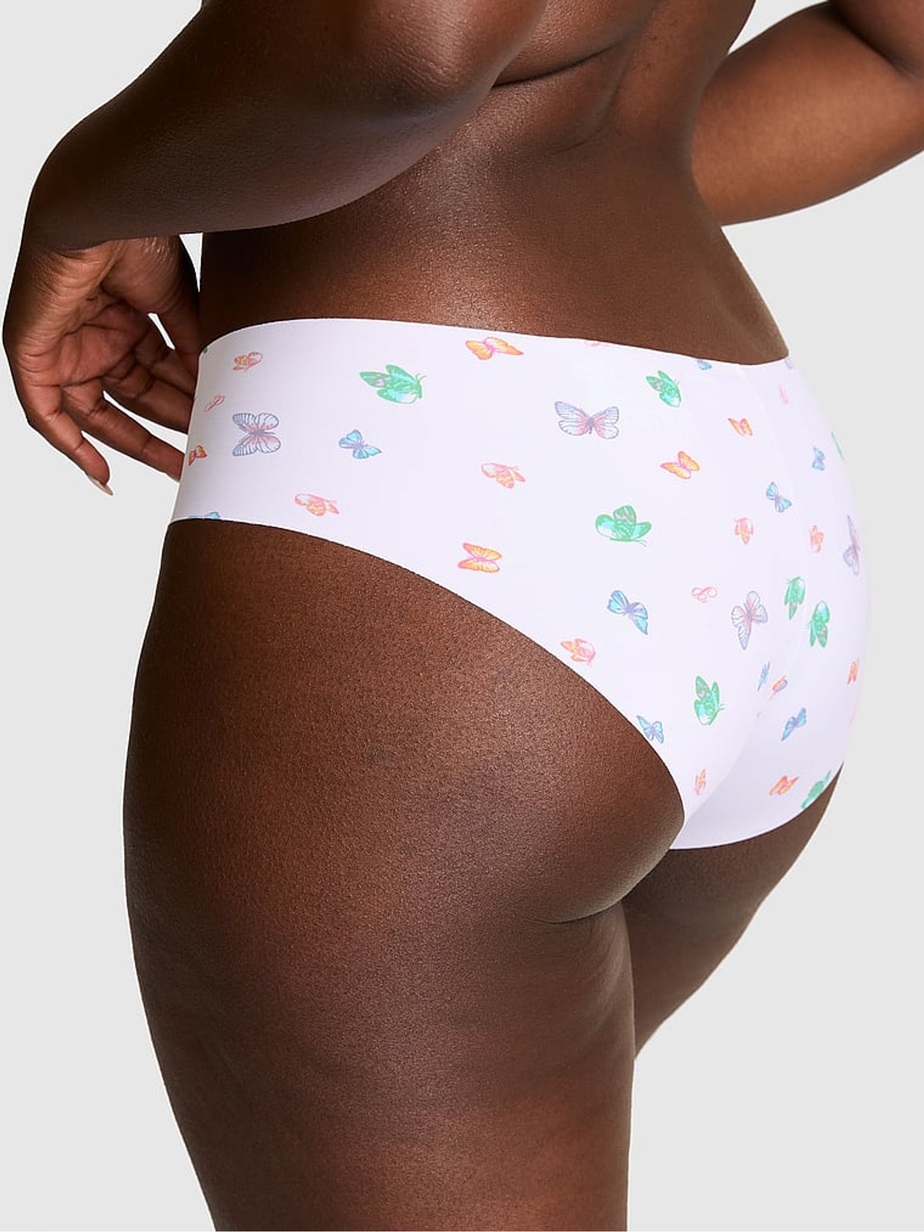 White Butterfly Print Hipster No Show Knickers - Image 2 of 2