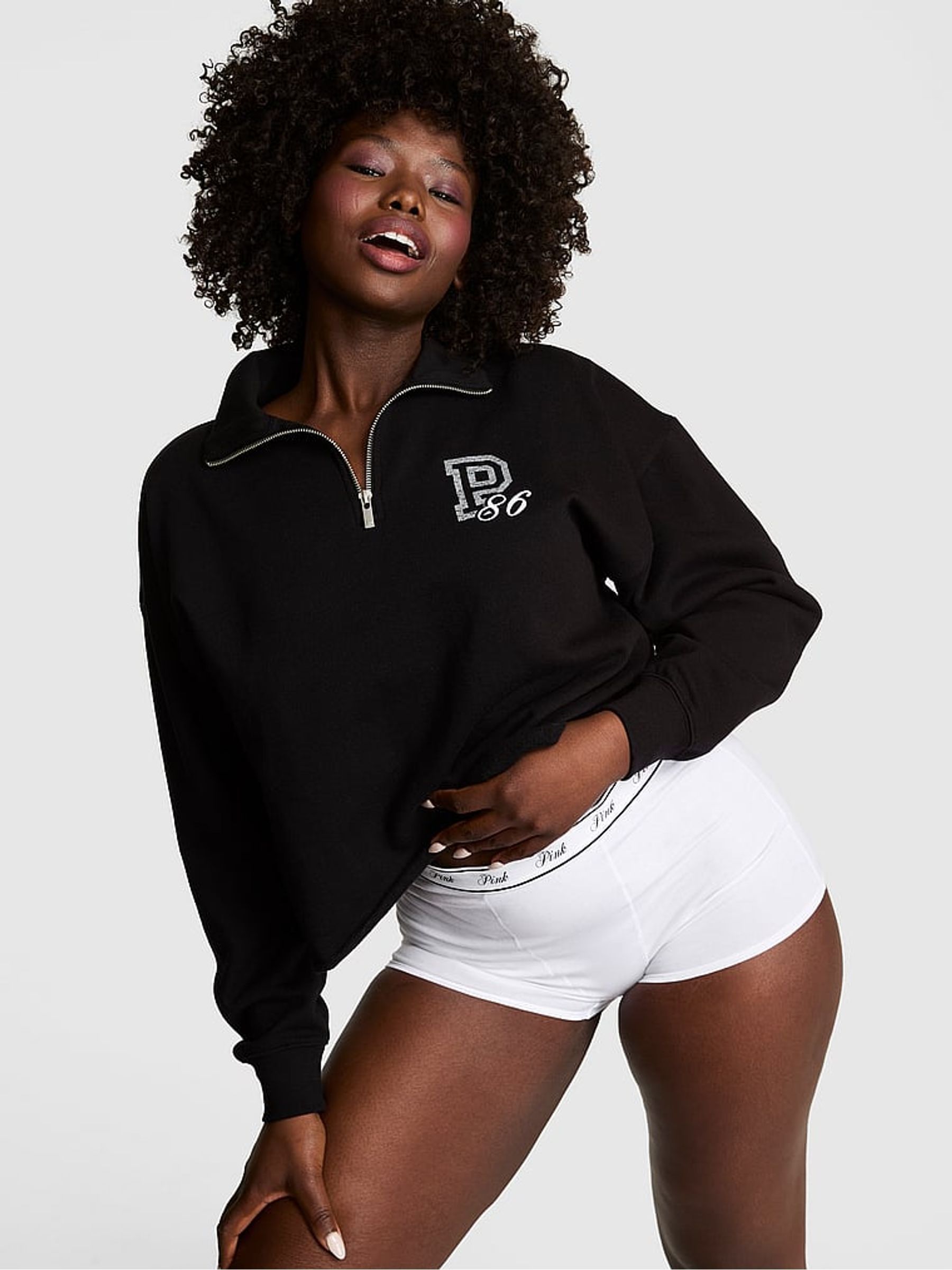 Black Half Zip Fleece Sweatshirt - Image 1 of 2 Black Half Zip Fleece Sweatshirt - Image 1 of 2