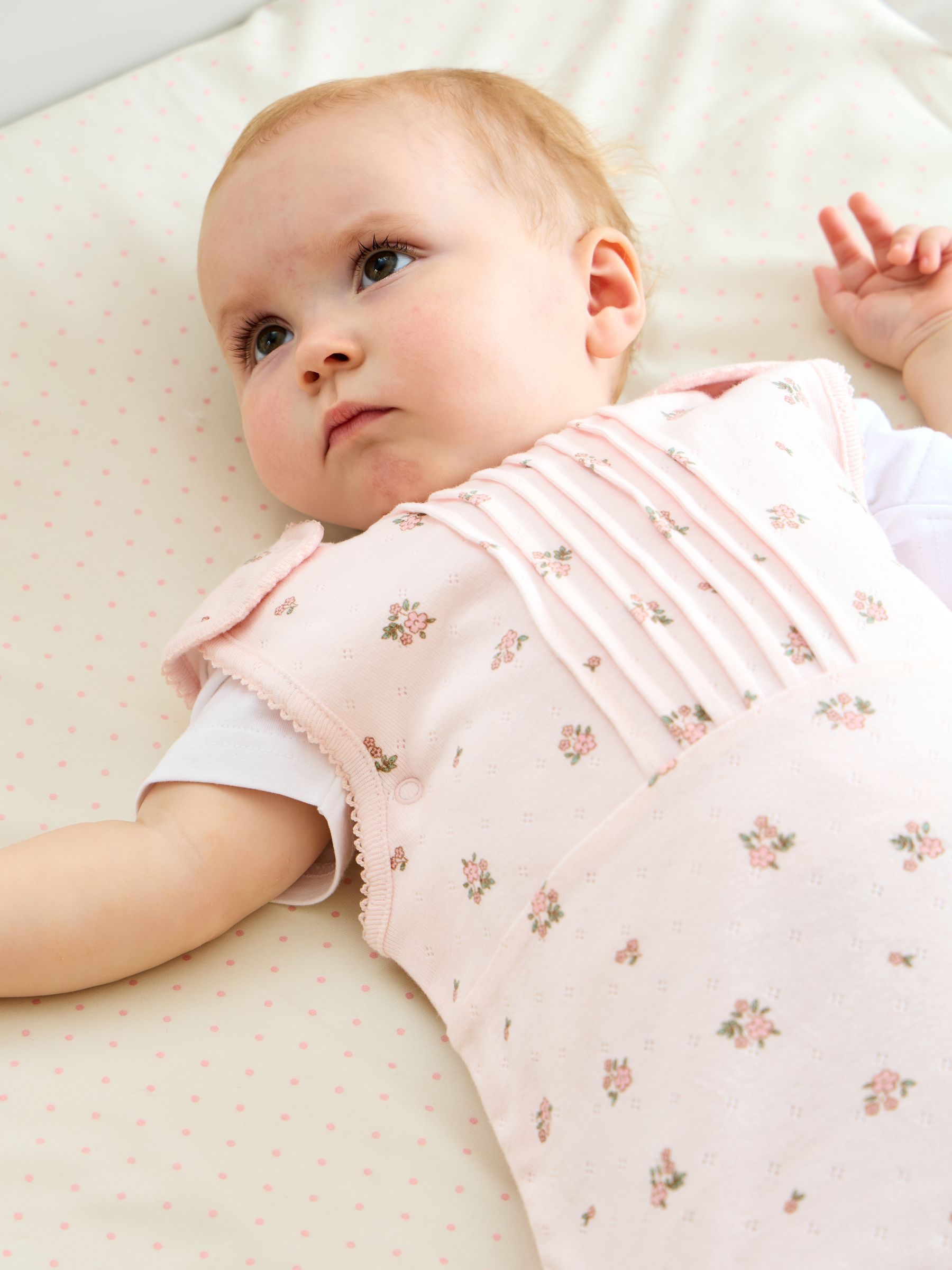 Pink Pointelle Floral 1 Tog Baby Sleeping Bag - Image 1 of 5