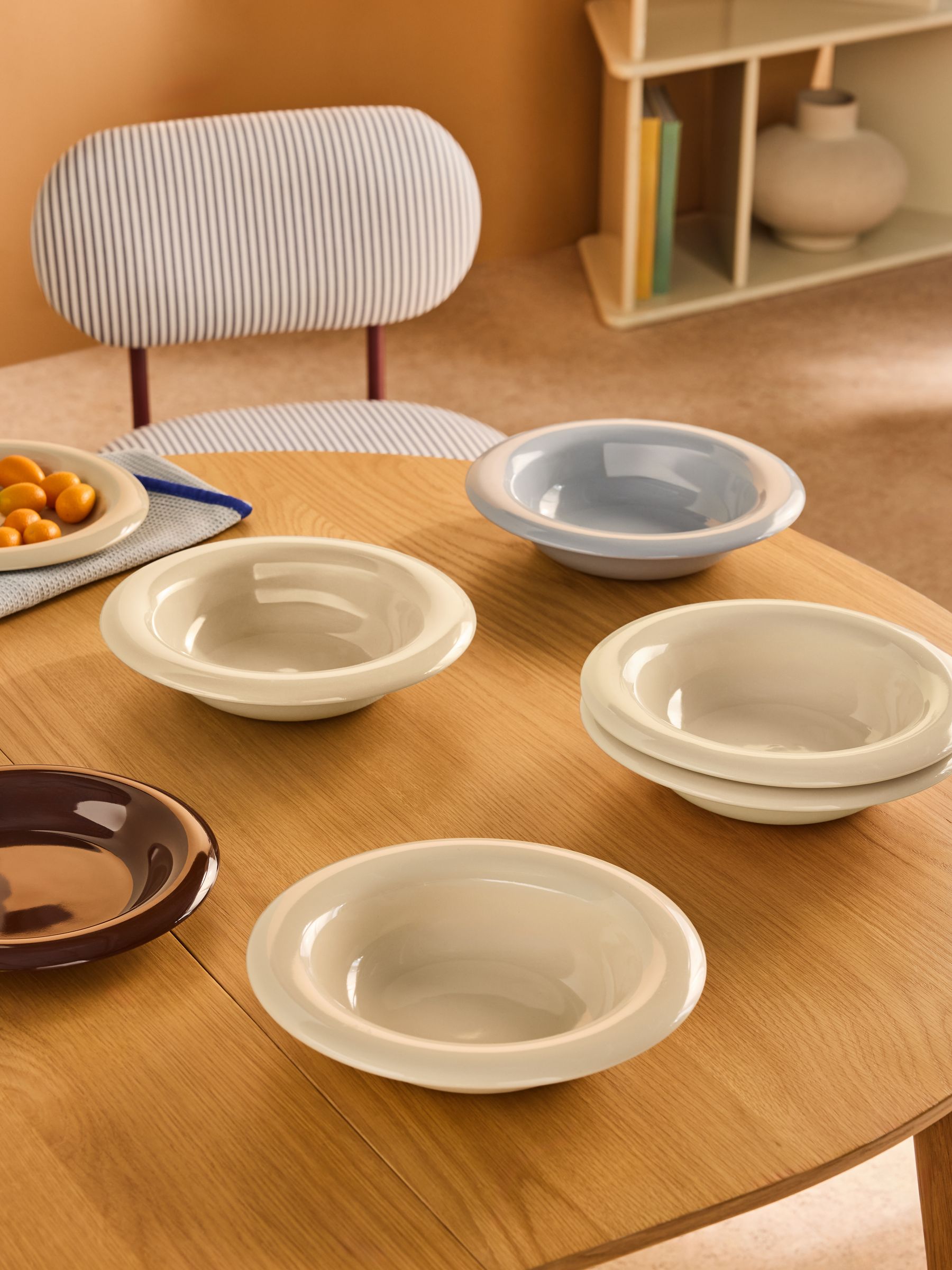 Set of 4 Quell Pasta Bowls in Cream - Image 1 of 3