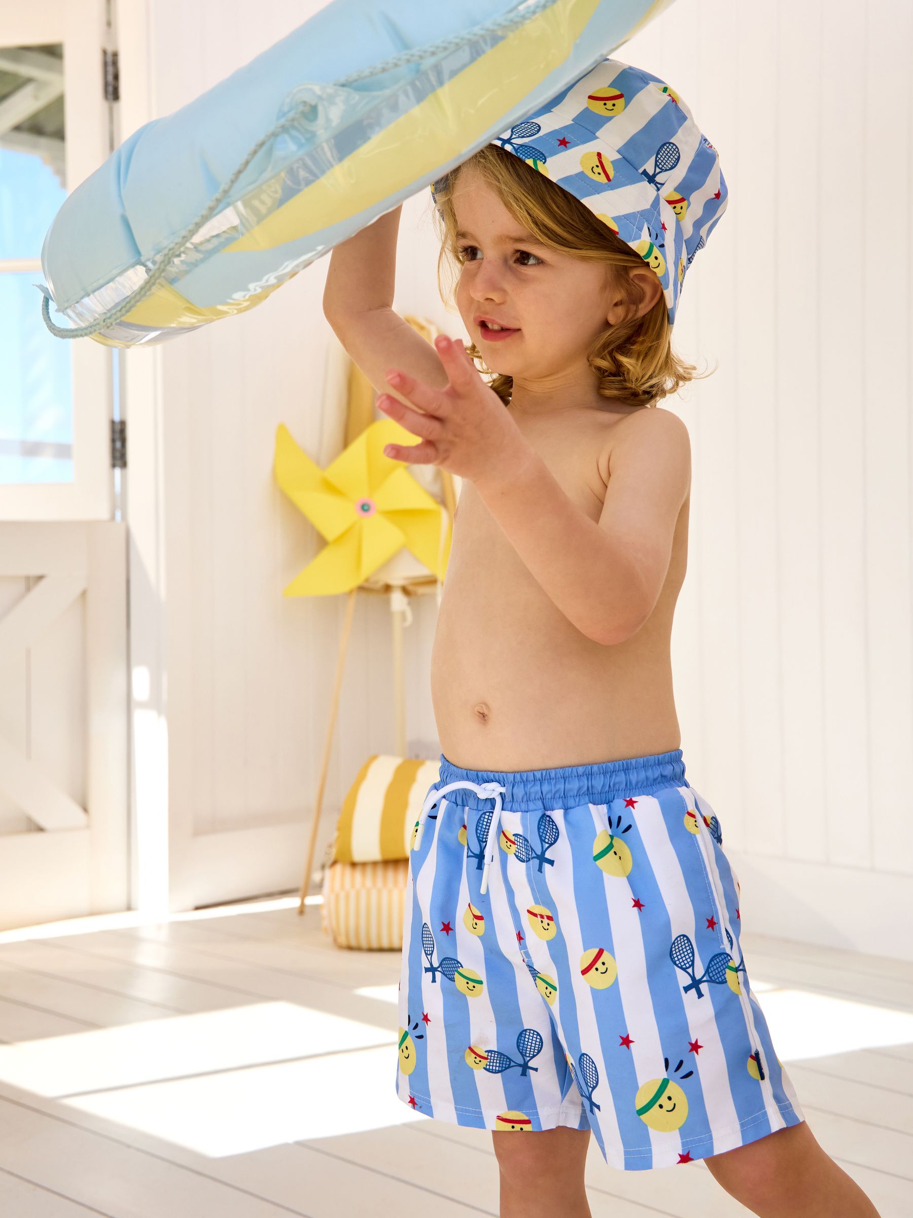 Tennis Blue Stripe Swim Bucket Hat - Image 2 of 5