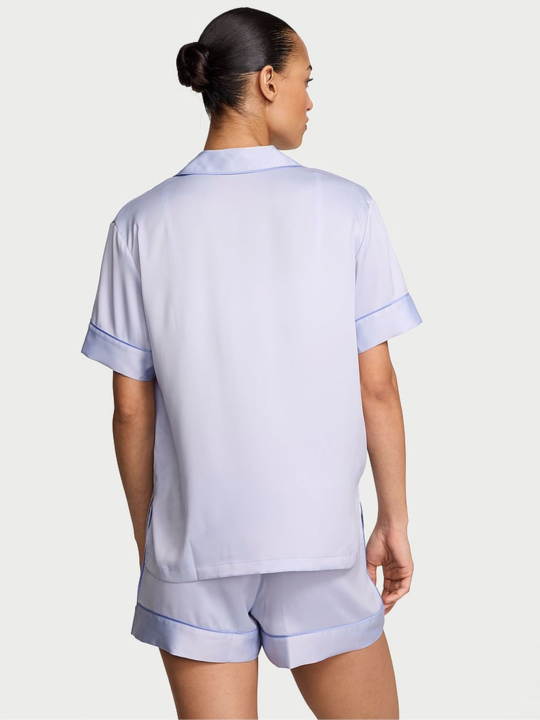 Icy Lavender Purple Satin Short Pyjamas Set - Image 2 of 2