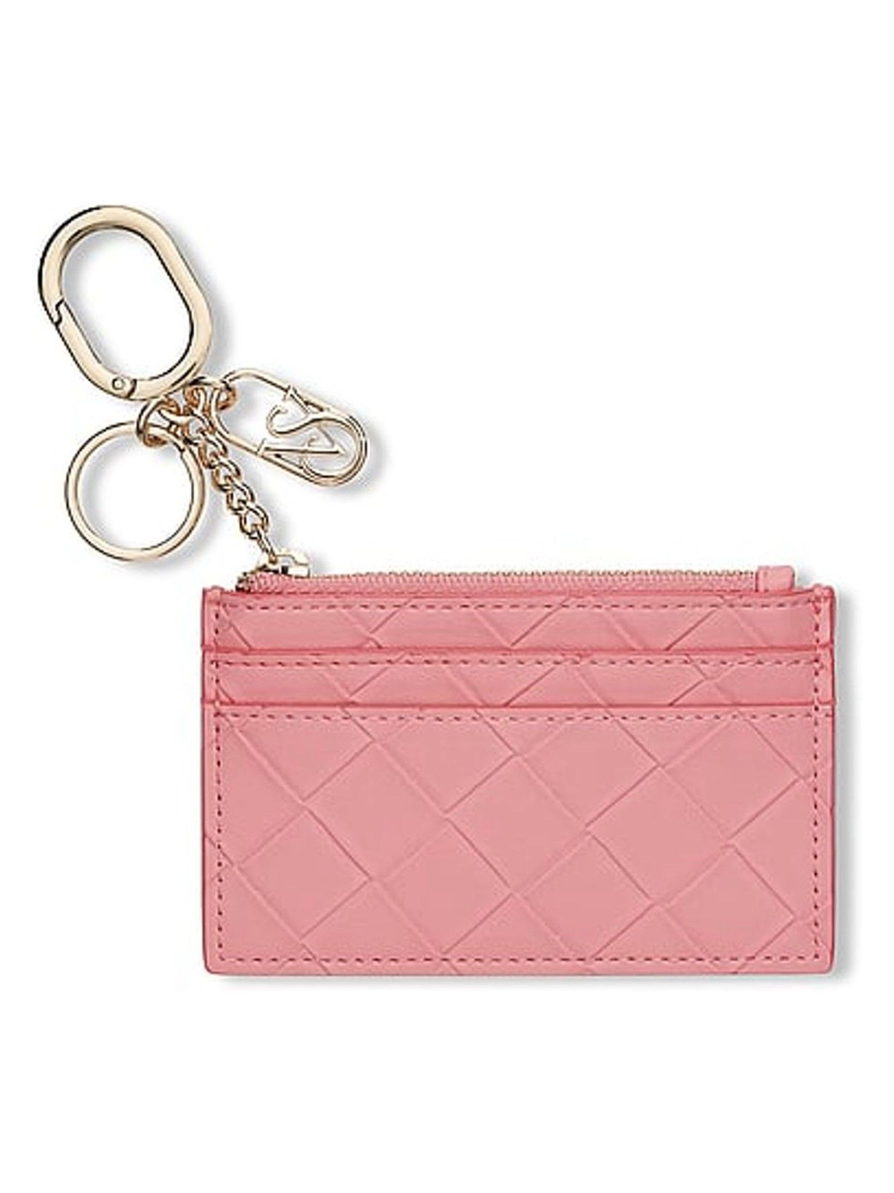 Blush Pink Woven Card Case Keyring - Image 1 of 2