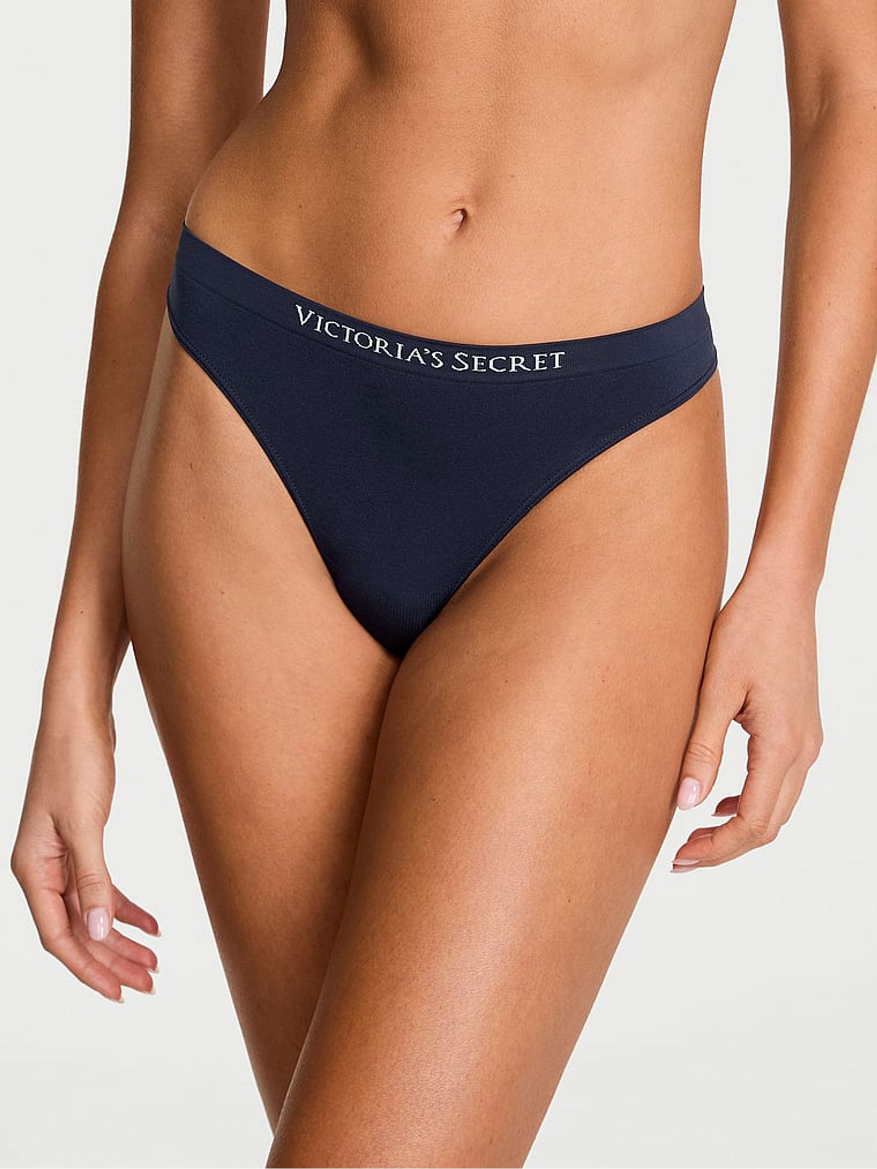 Noir Navy Blue Thong Knickers - Image 1 of 2