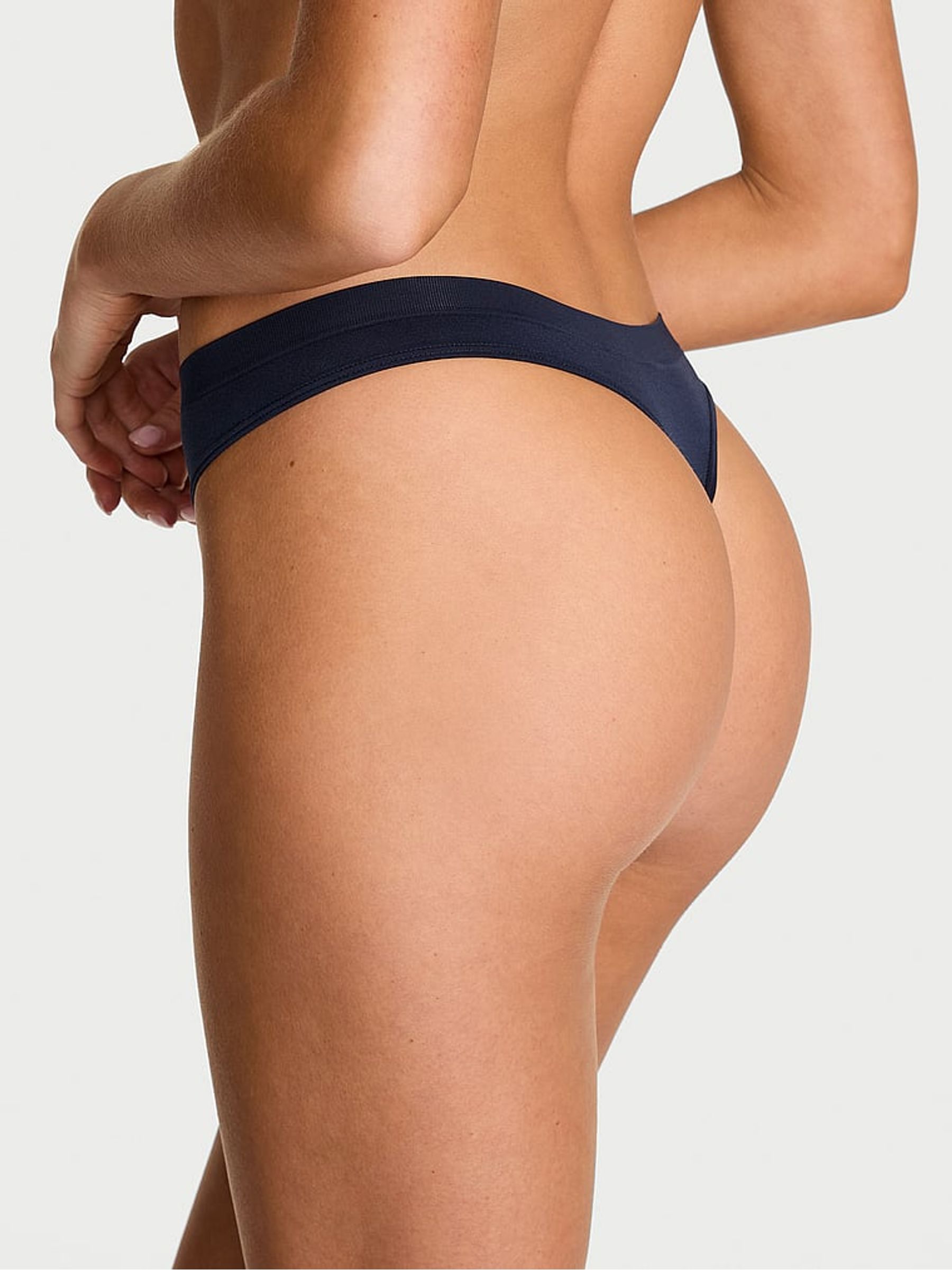 Noir Navy Blue Thong Knickers - Image 2 of 2 Noir Navy Blue Thong Knickers - Image 2 of 2