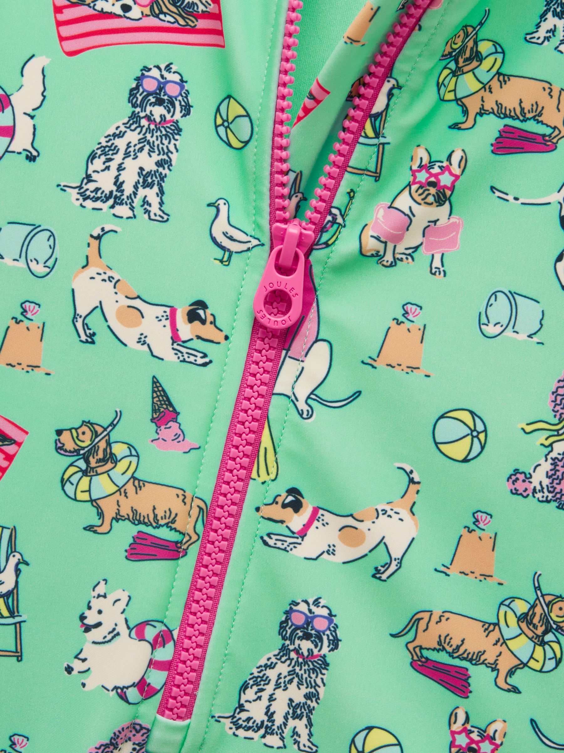Girls' Green Dogs Long Sleeve Sunsafe Swimsuit - Image 6 of 7