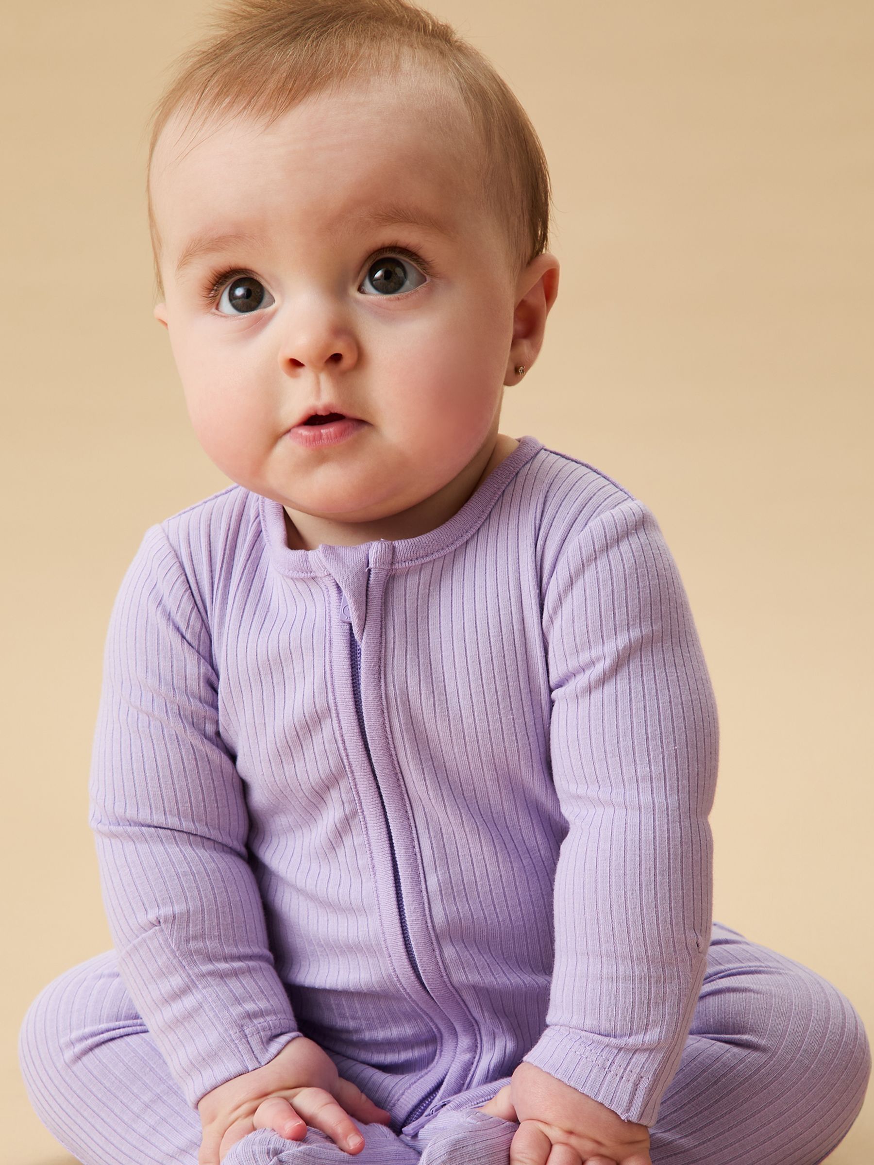 MORI Lilac Stretch Supersoft 2 Way Zip Sleepsuit - Image 2 of 4