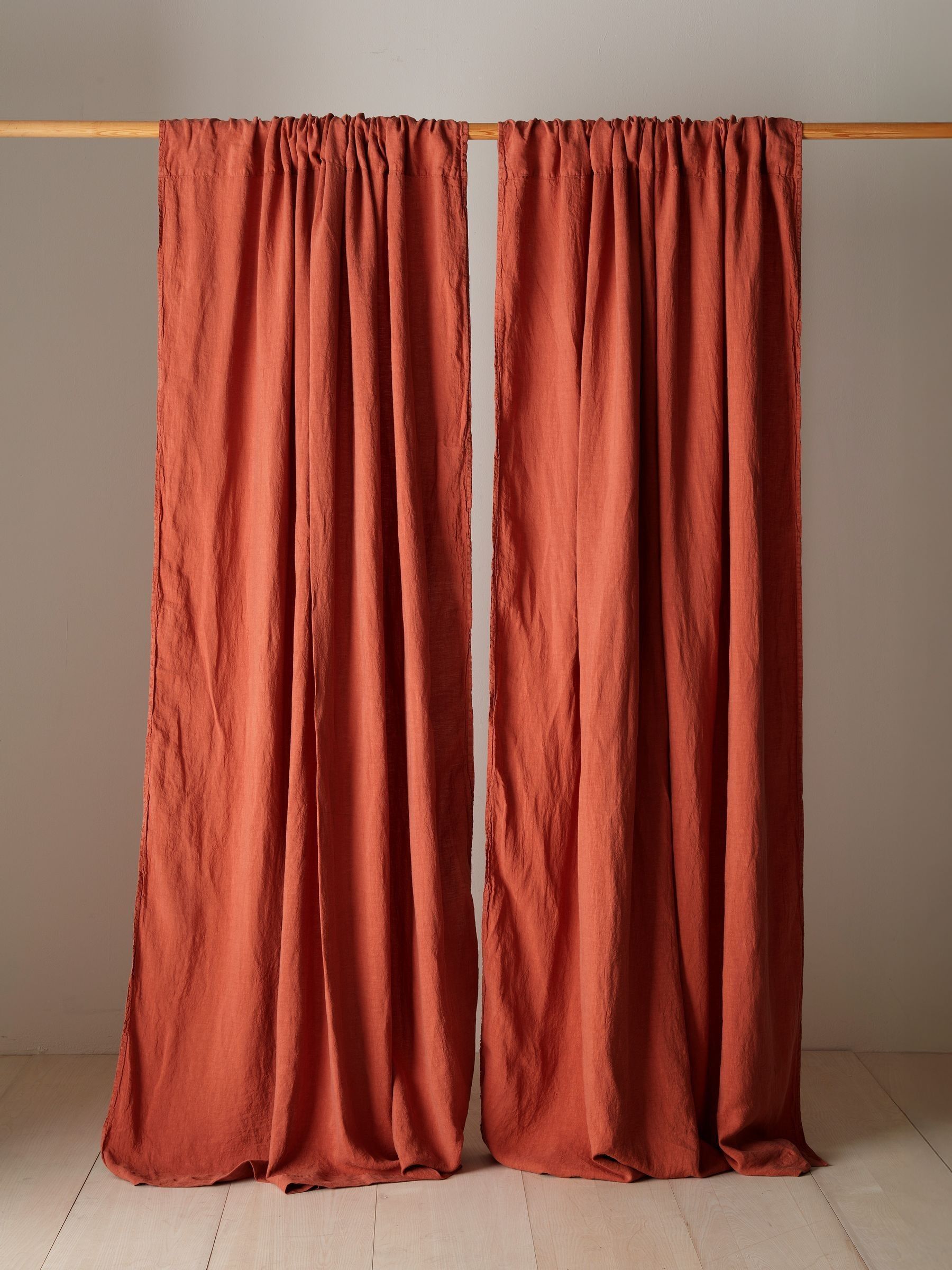 Secret Linen Store Spice 100% Linen Loop Top Slot Header Single Curtains - Image 1 of 3 Secret Linen Store Spice 100% Linen Loop Top Slot Header Single Curtains - Image 1 of 3