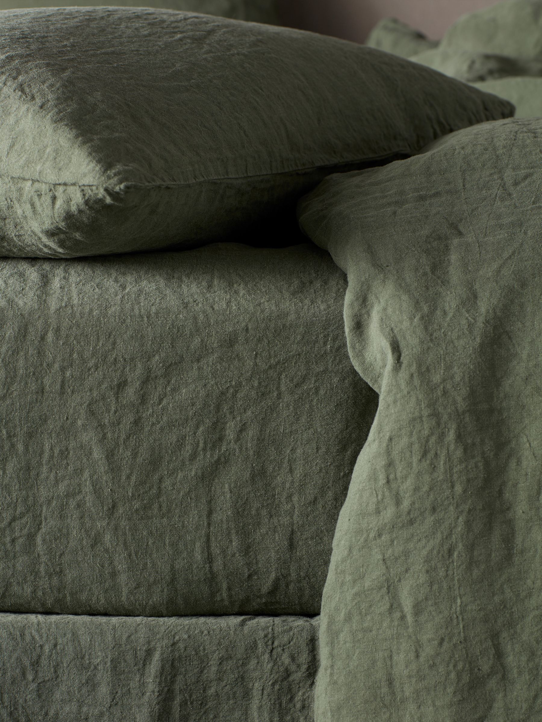 Secret Linen Store Olive Green Linen Duvet Cover - Image 3 of 4