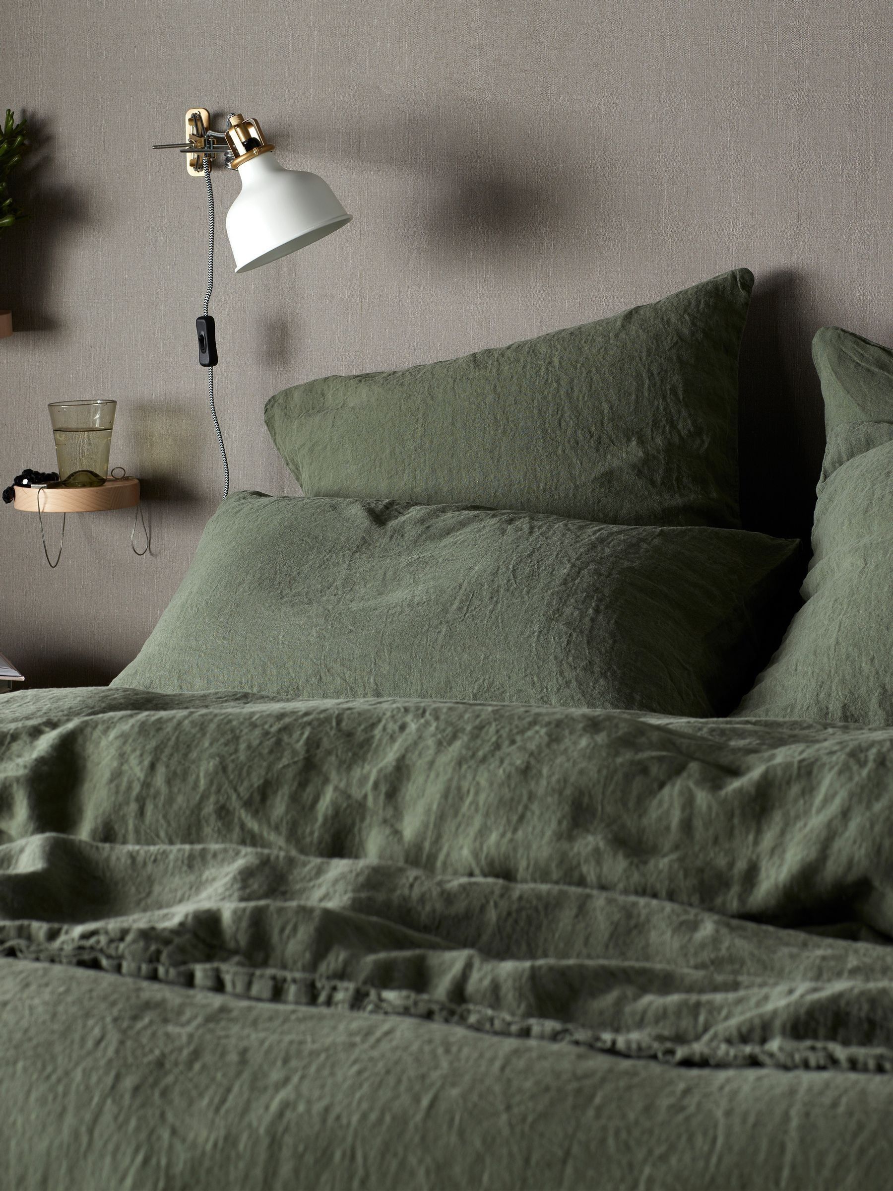 Secret Linen Store Olive Green Linen Duvet Cover - Image 4 of 4