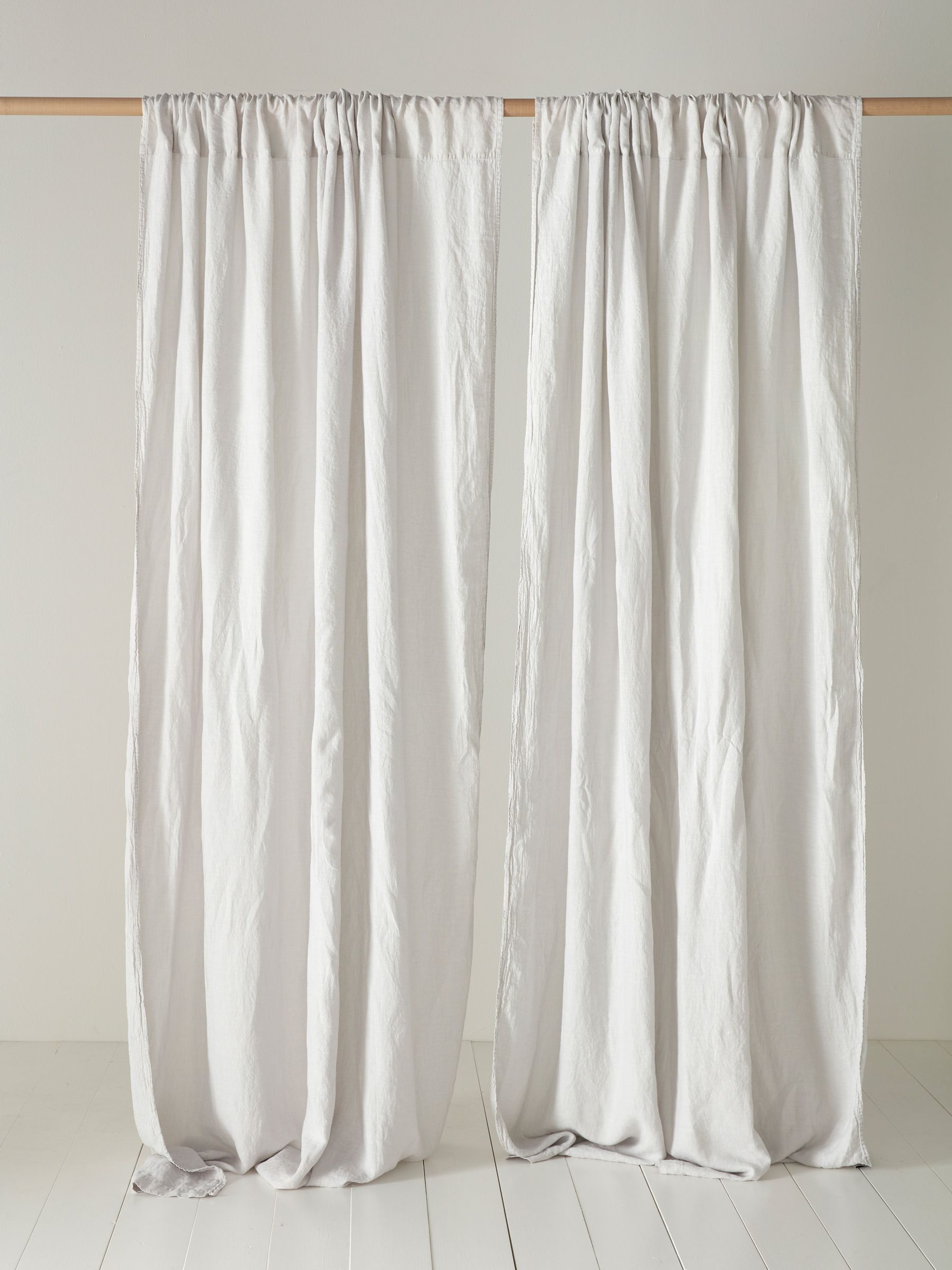 Secret Linen Store Pebble Grey 100% Linen Loop Top Slot Header Single Curtains - Image 1 of 3 Secret Linen Store Pebble Grey 100% Linen Loop Top Slot Header Single Curtains - Image 1 of 3
