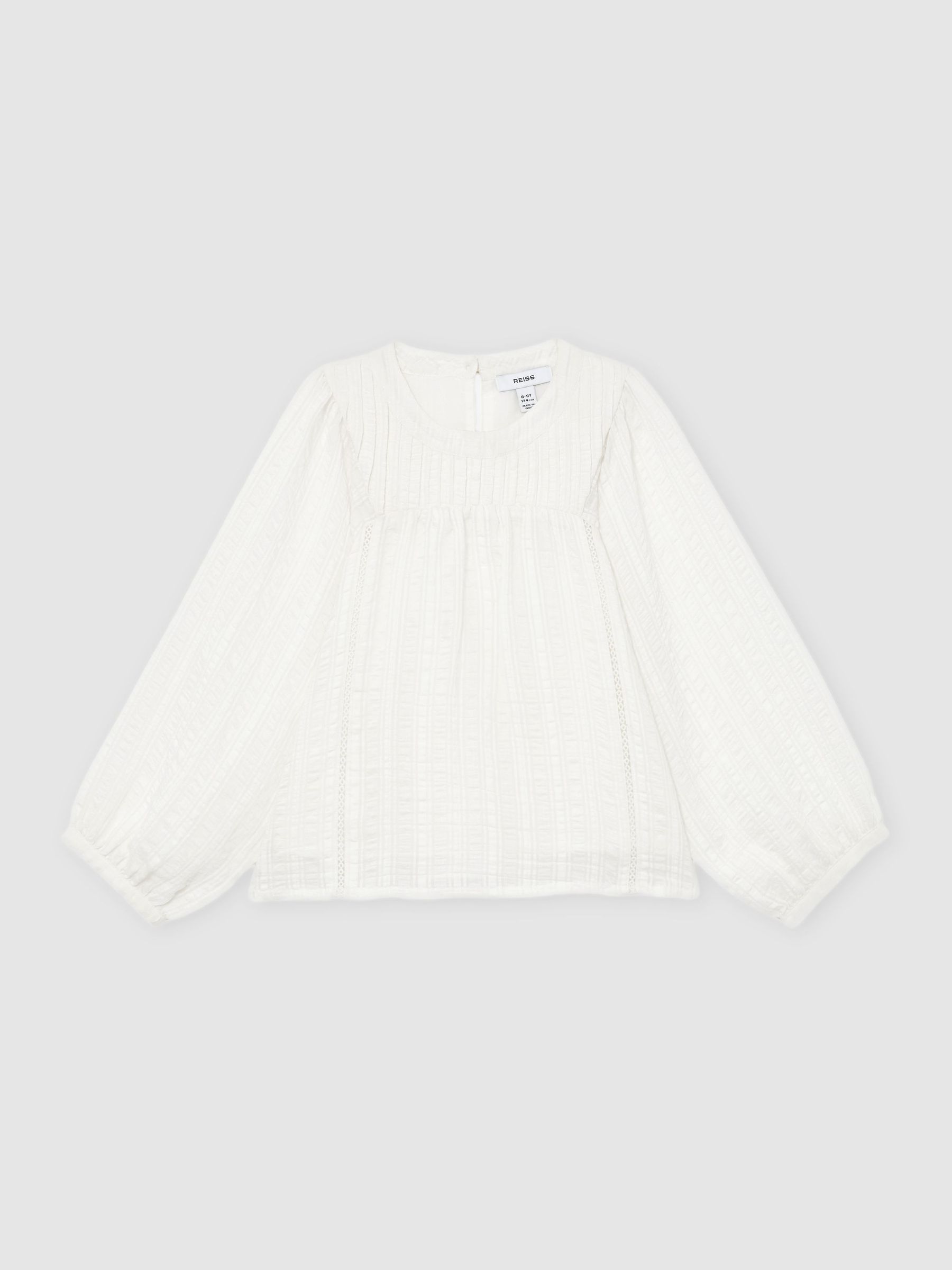 Cheesecloth Textured Blouse in White - Image 2 of 4