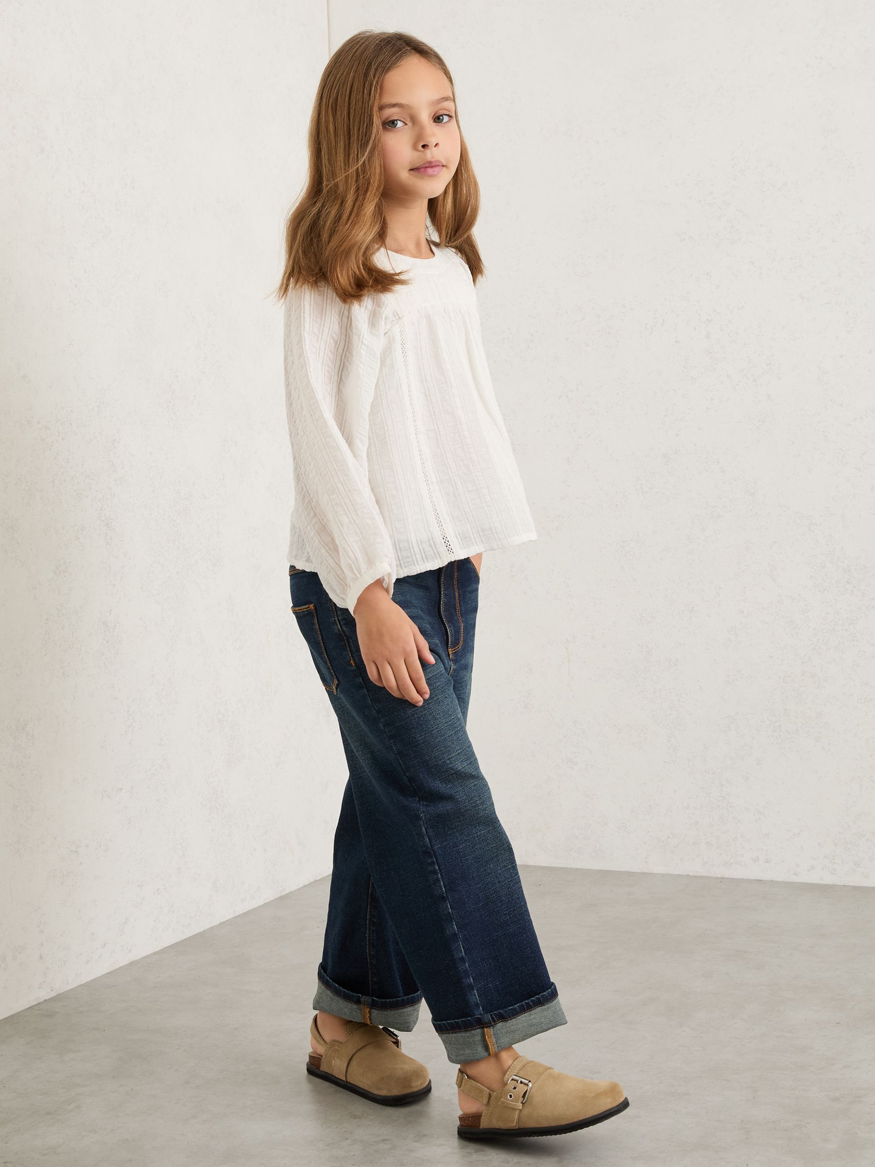 Cheesecloth Textured Blouse in White - Image 3 of 4