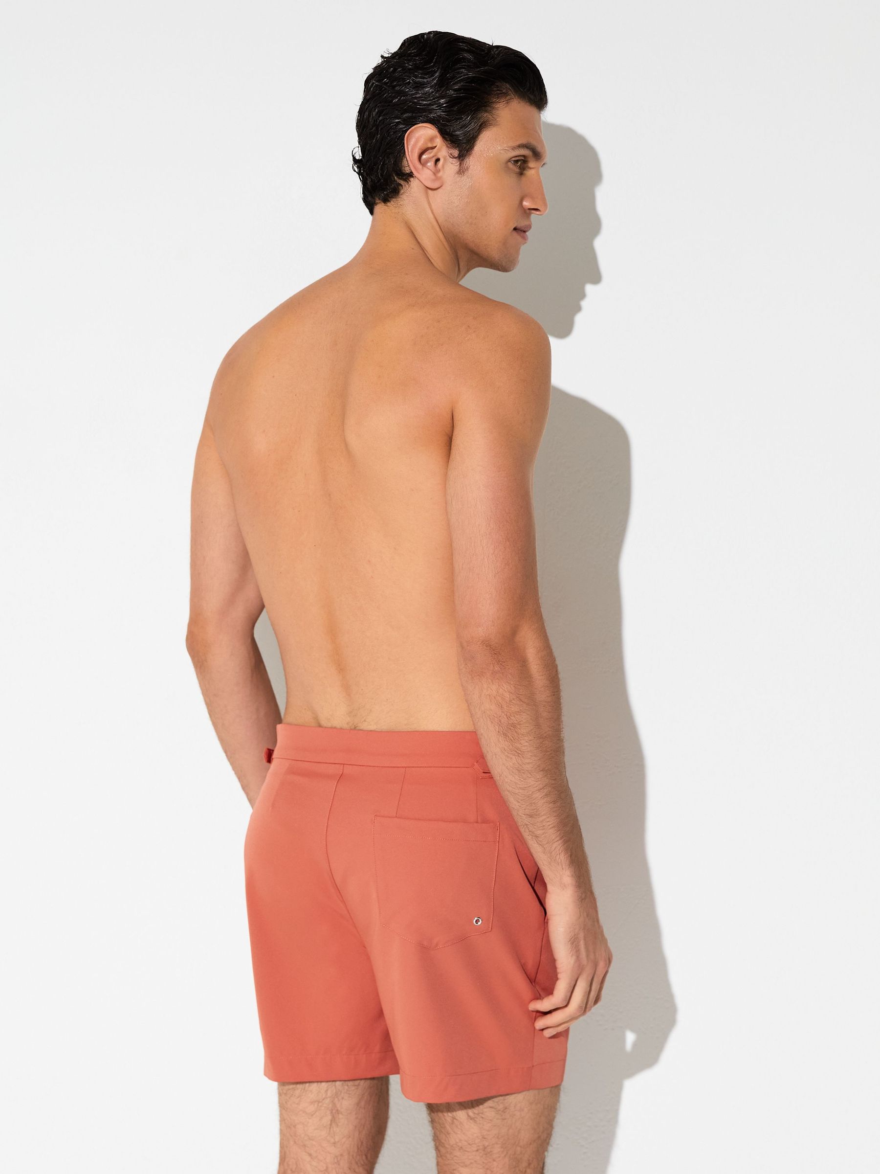 Side-Adjuster Swim Shorts in Dusty Orange - Image 5 of 6