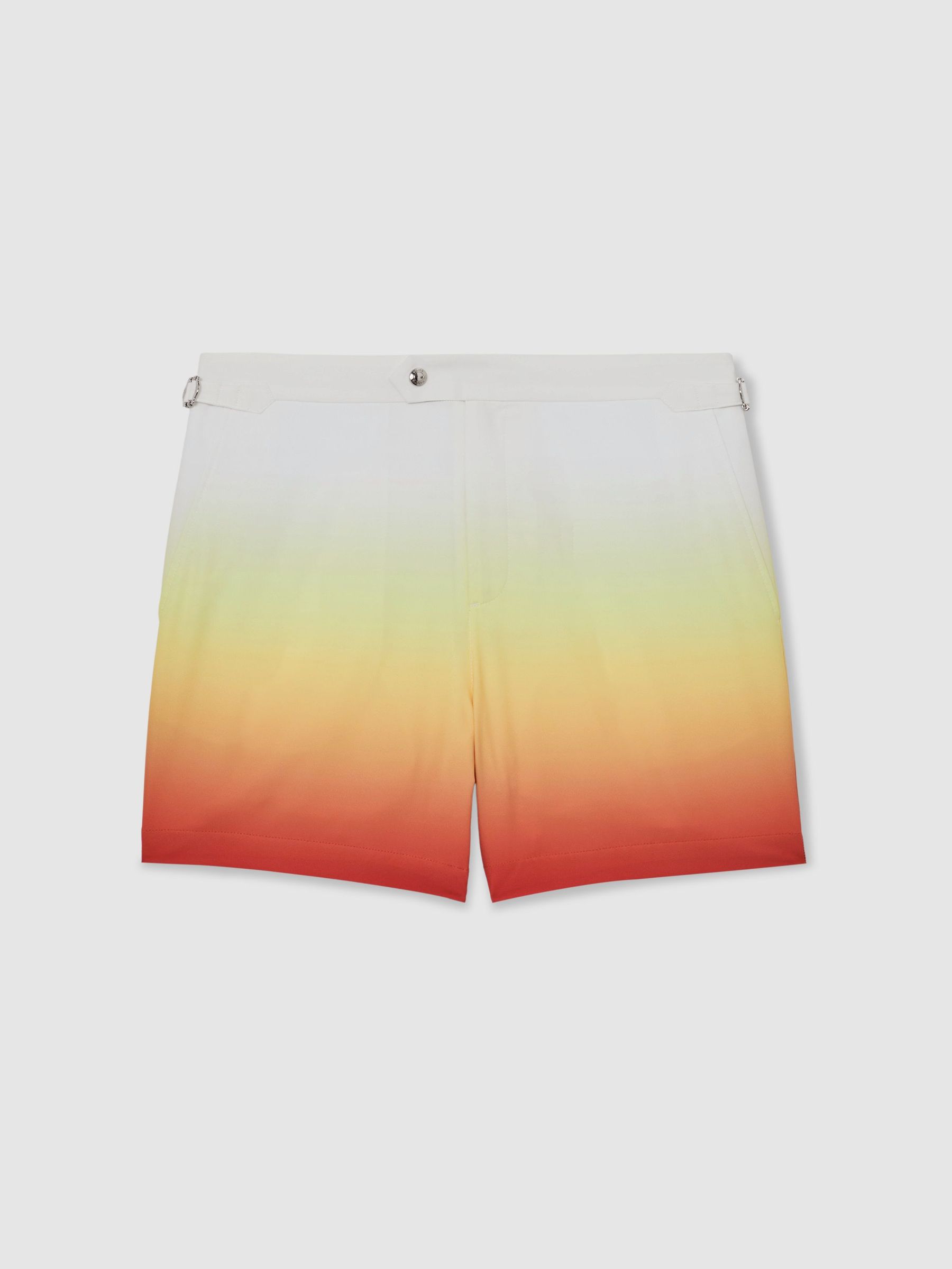 Ombre-Print Side-Adjuster Swim Shorts in Orange - image 1