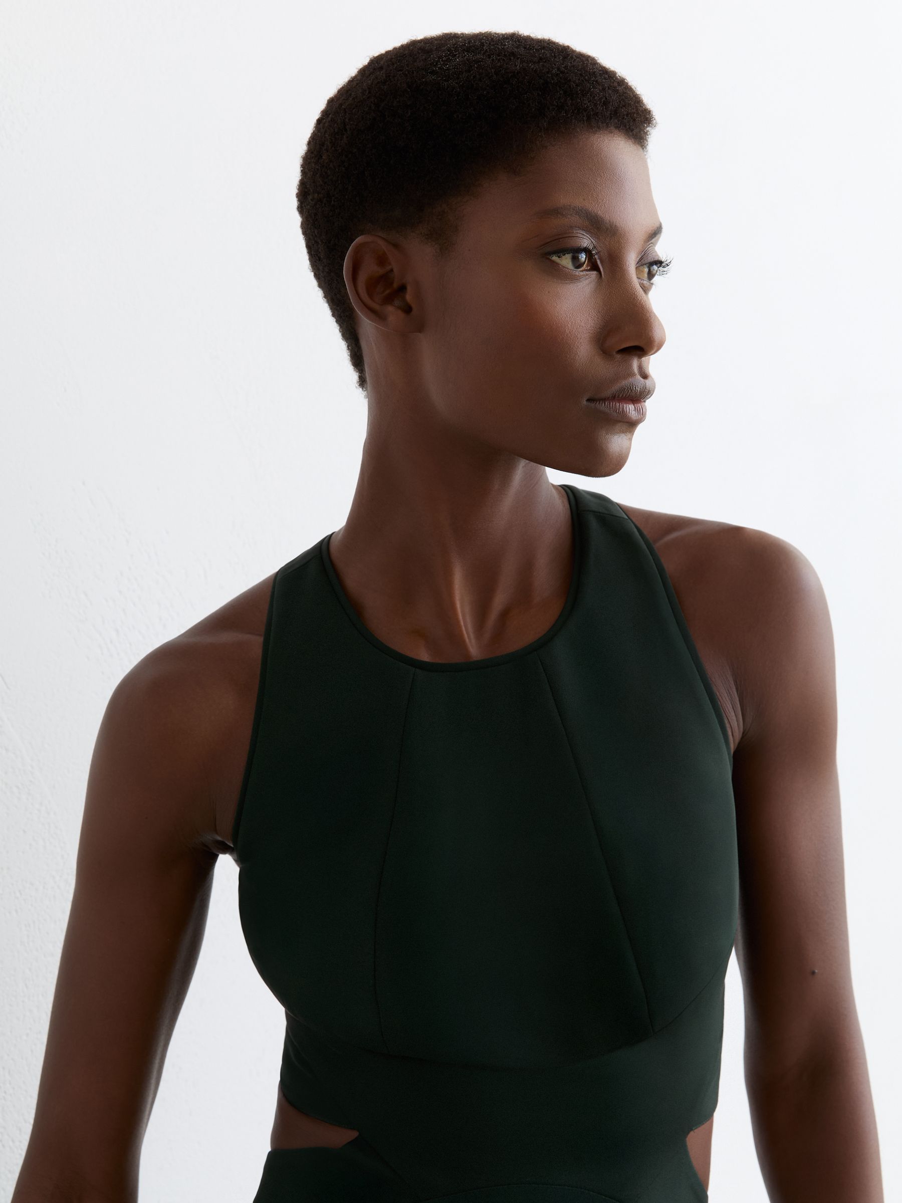 Cut-Out Racerback Maxi Dress in Green - image 4