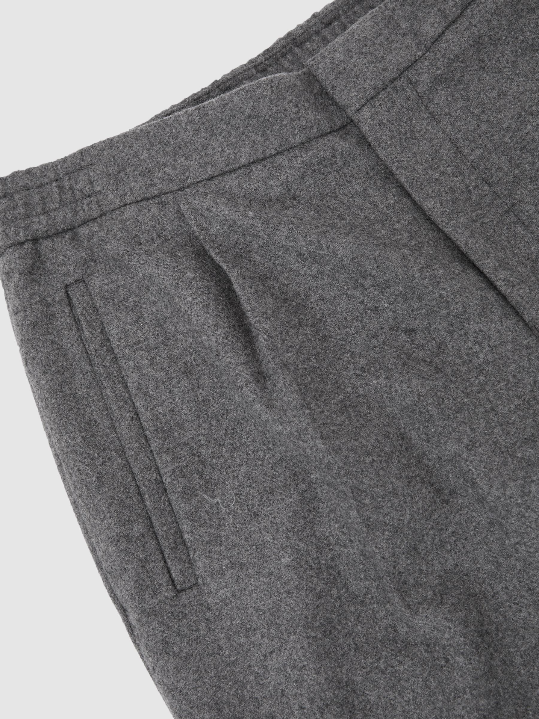 Wool-Blend Tapered Cuffed Trousers in Soft Grey - image 3