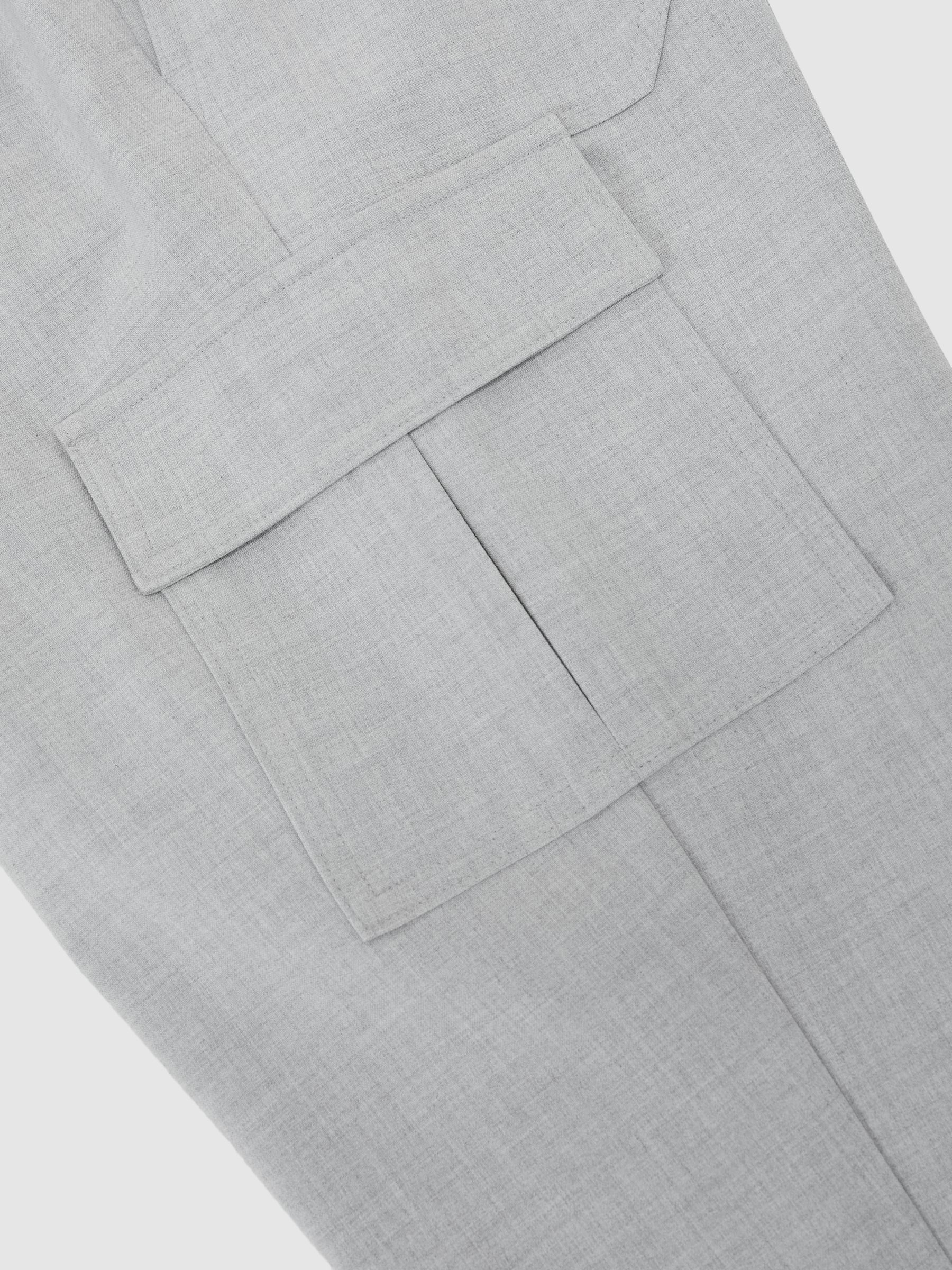 Slim-Leg Drawstring Cargo Trousers in Soft Grey - Image 7 of 7