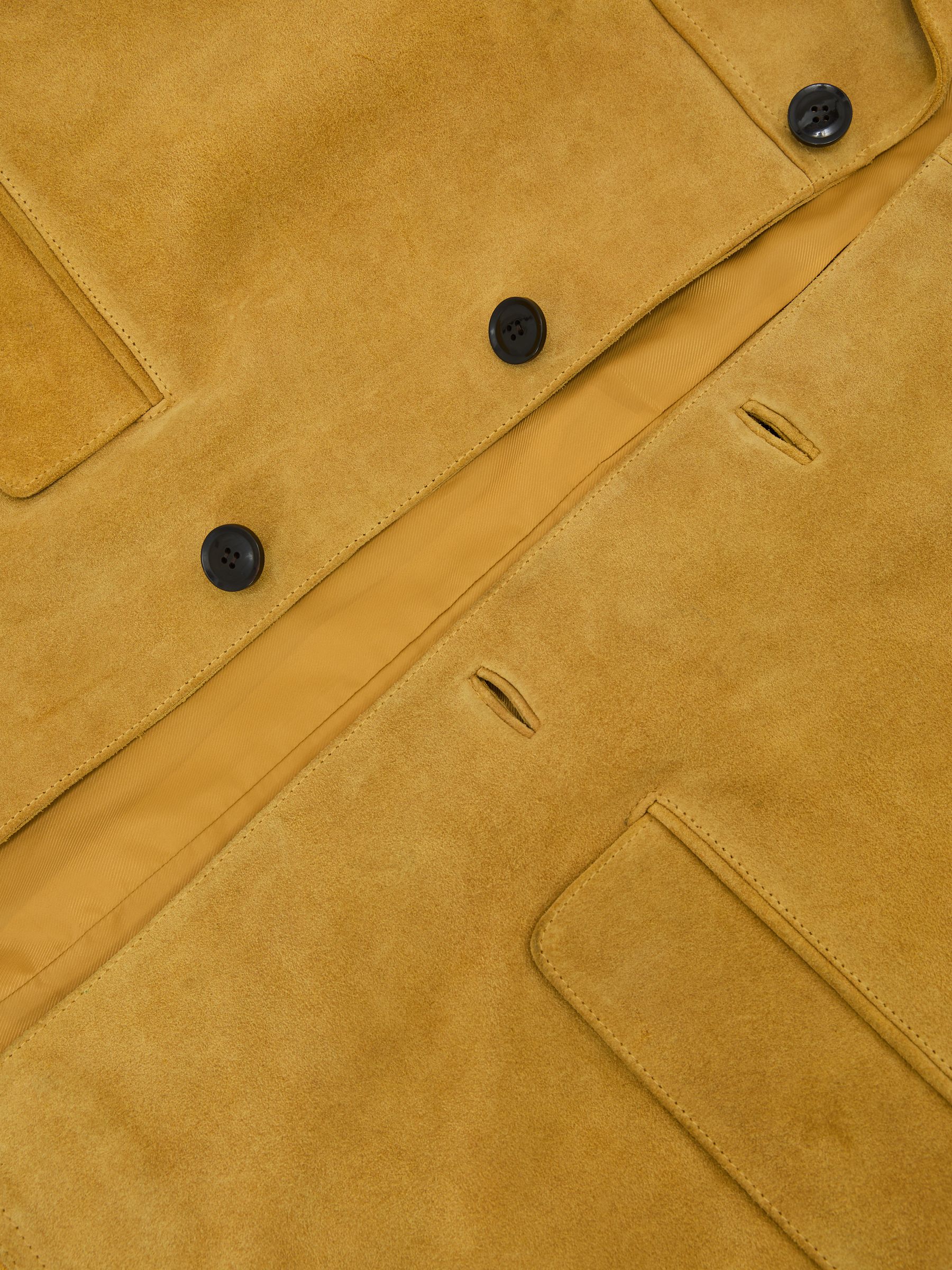 Suede Heavyweight Overshirt in Mustard Yellow - Image 7 of 7