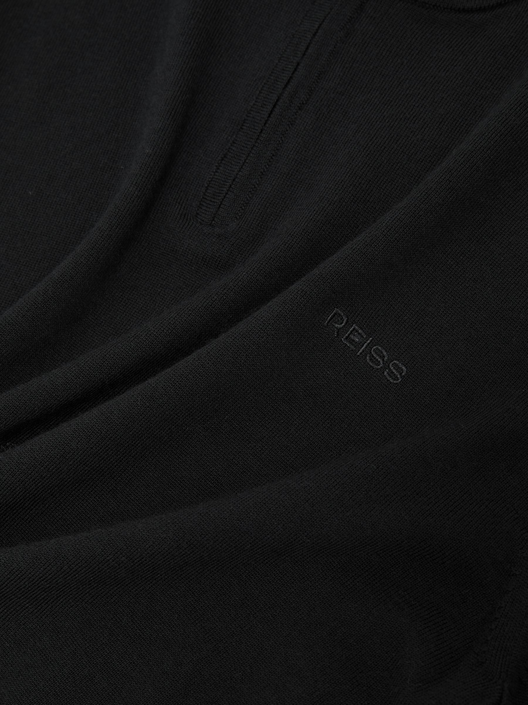 Wool Half-Zip Logo Jumper in Black - image 3