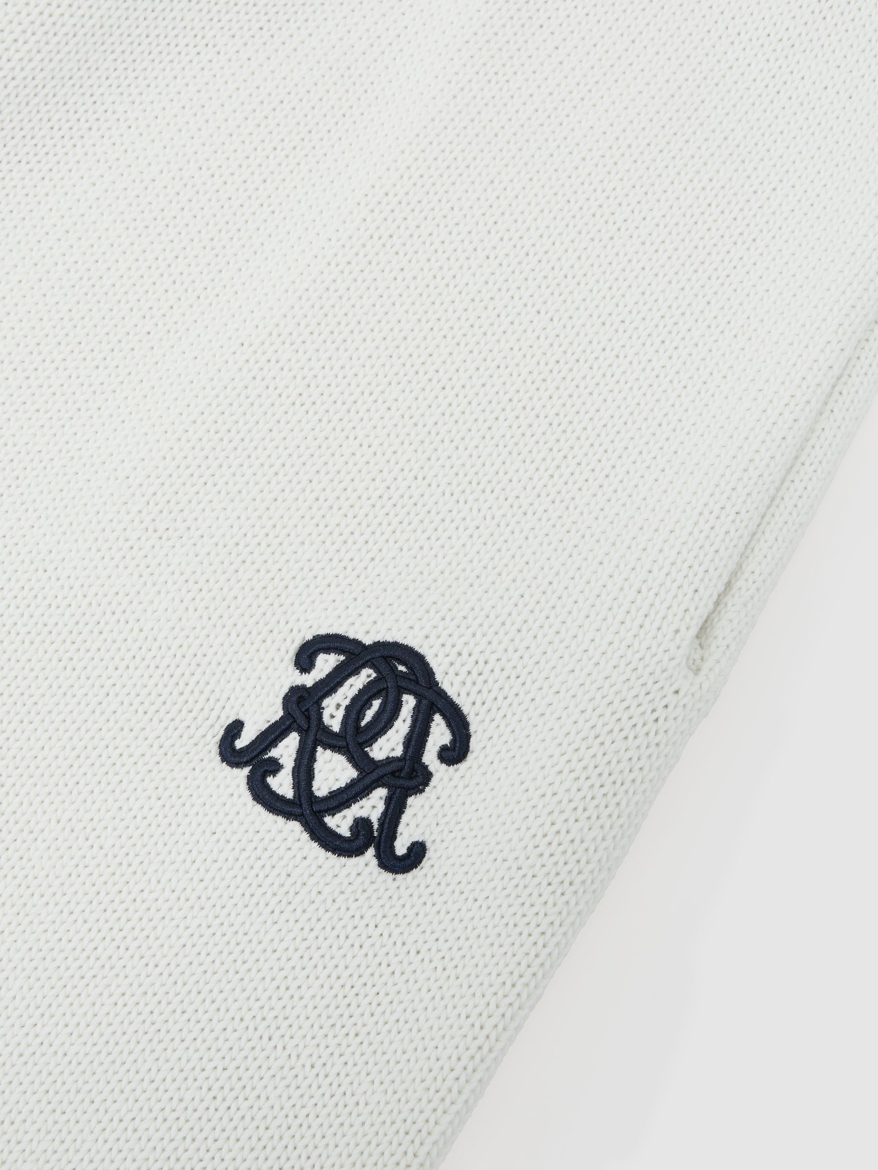 Monogram-Embroidered Relaxed Knit Shorts in Off White - image 4