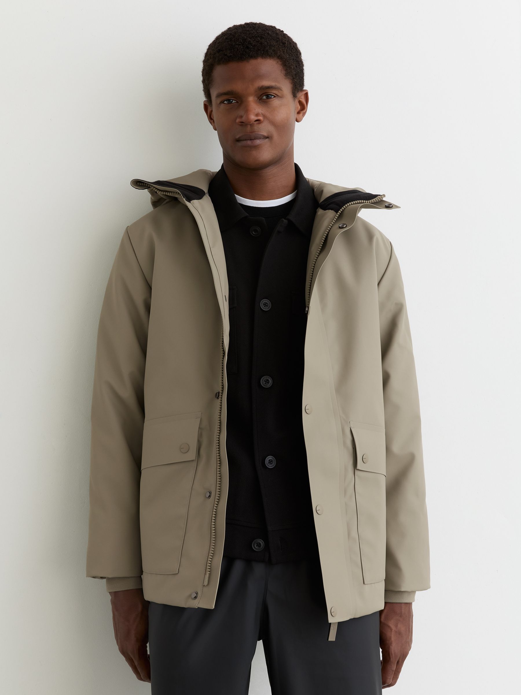 Short Hooded Parka Coat