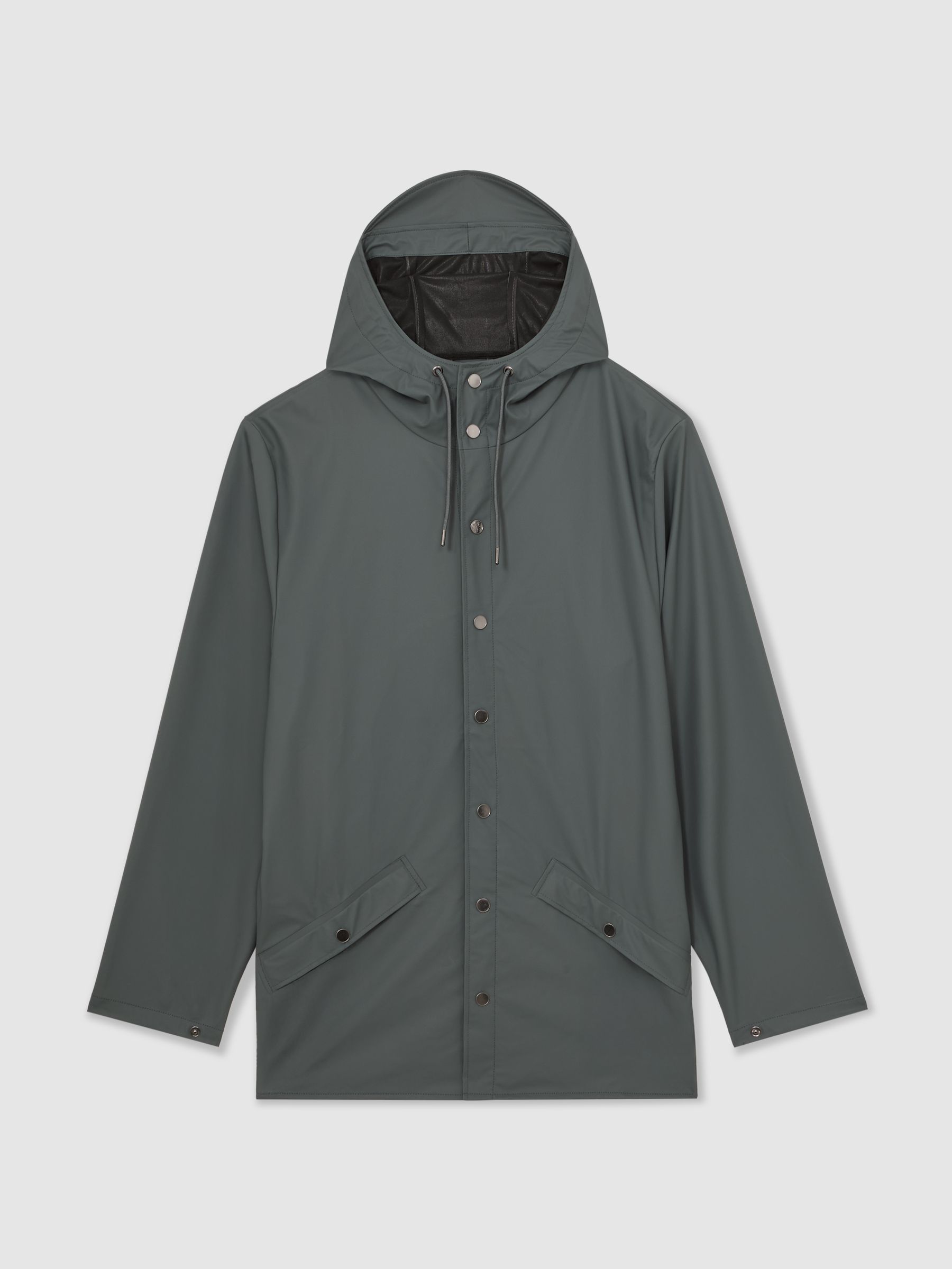 Rains Waterproof Hooded Rain Jacket in Lagoon - Image 2 of 5