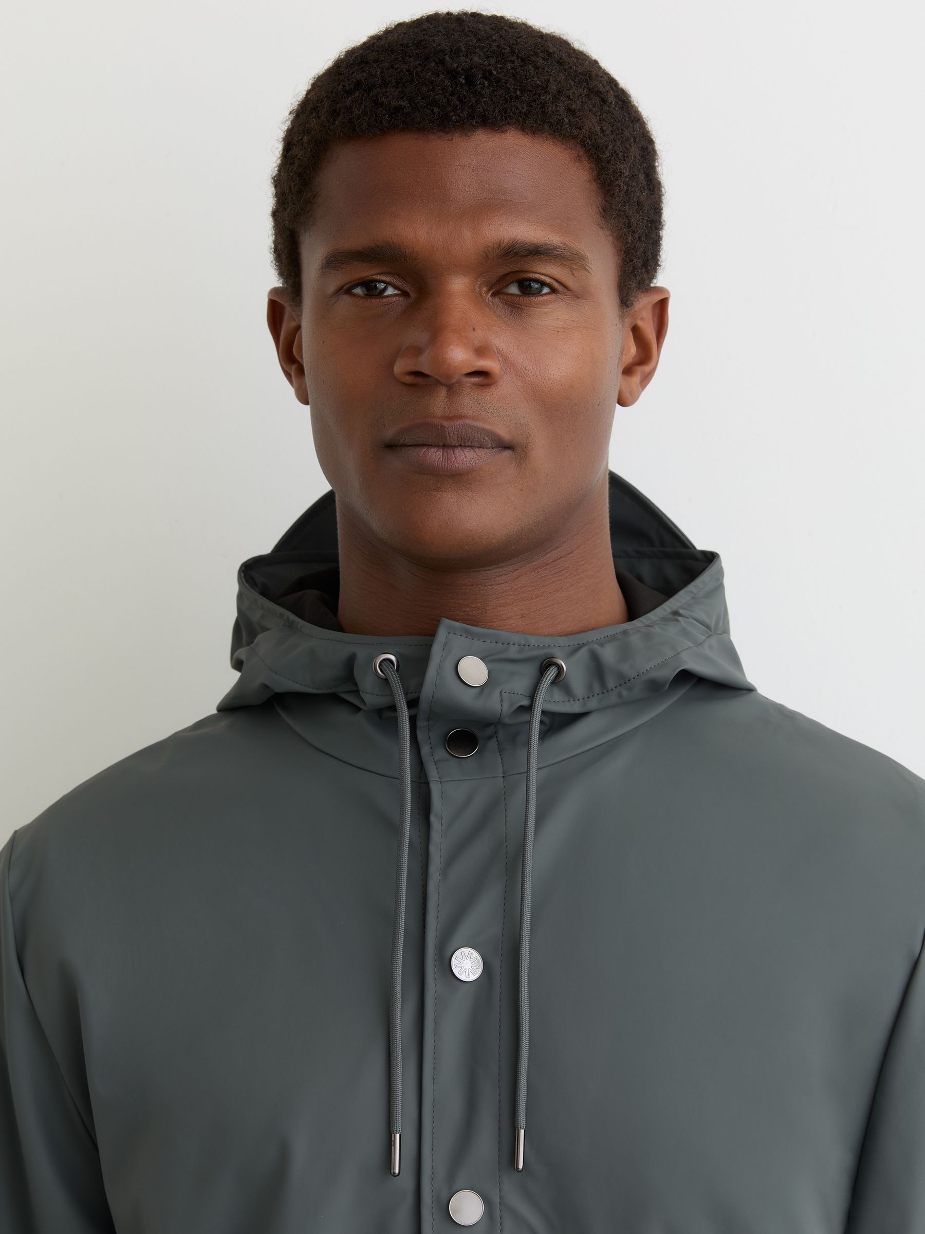 Rains Waterproof Hooded Rain Jacket in Lagoon - Image 3 of 5