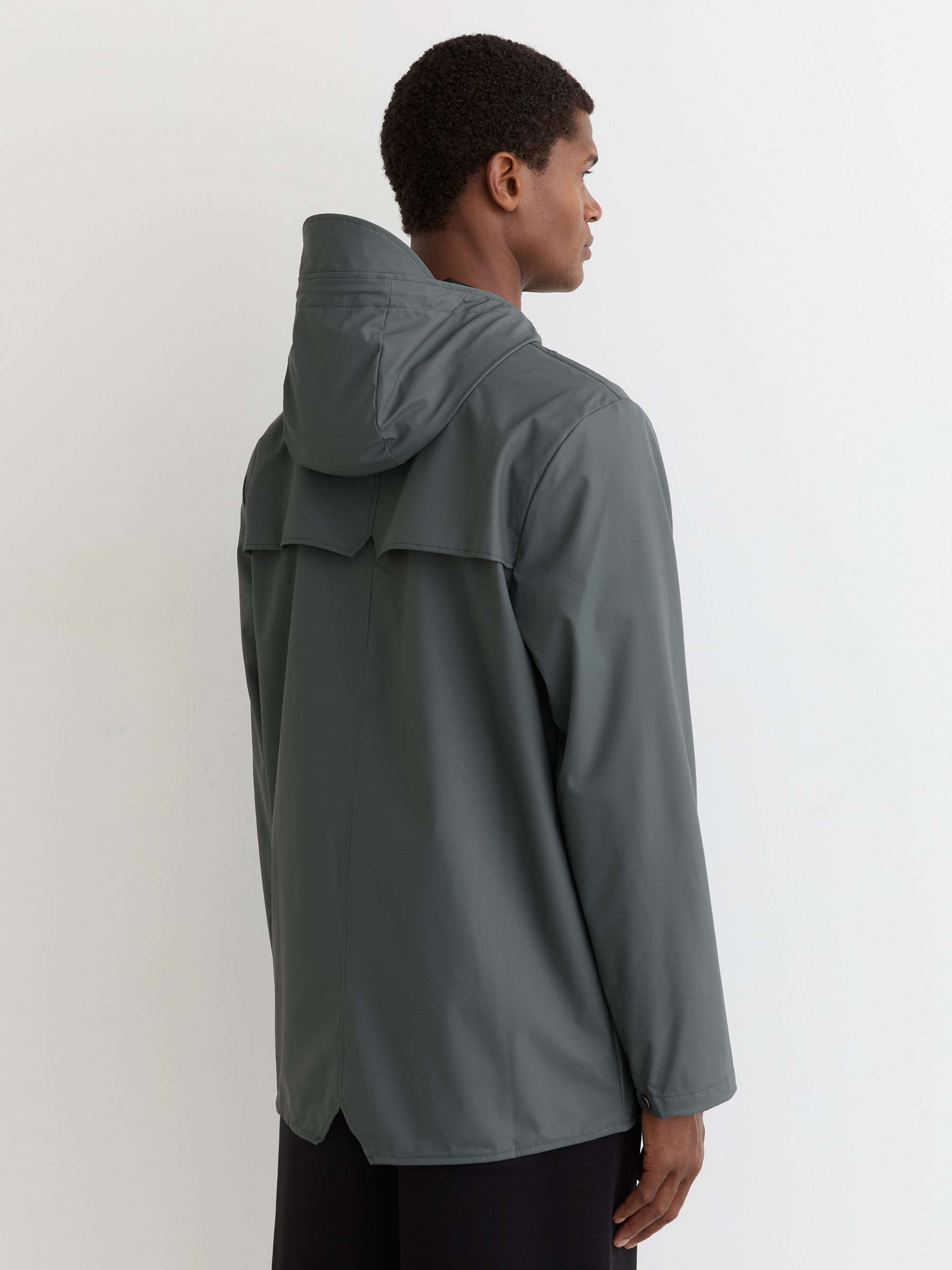 Rains Waterproof Hooded Rain Jacket in Lagoon - Image 4 of 5