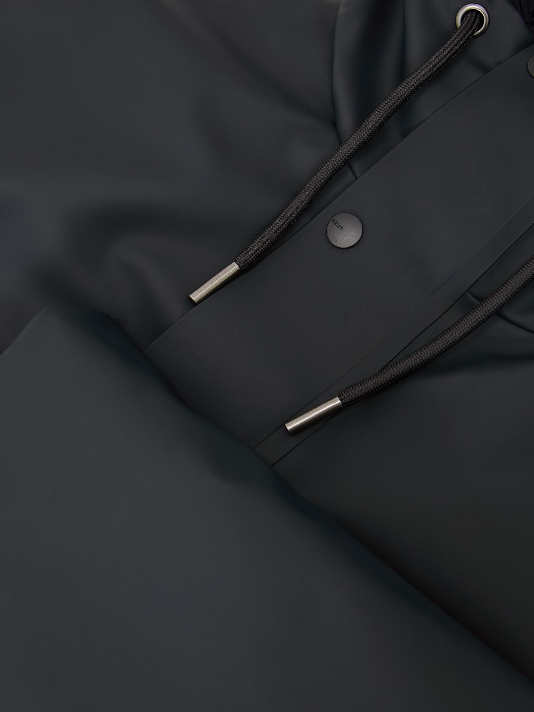 Rains Short Hooded Parka Coat in Navy - Image 5 of 5