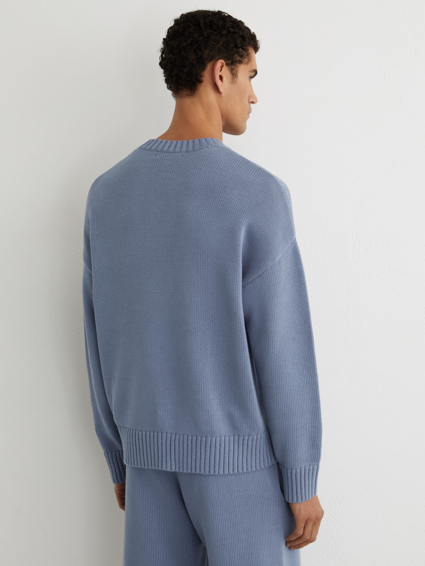 Monogram-Embroidered Relaxed Jumper in Powder Blue - image 4