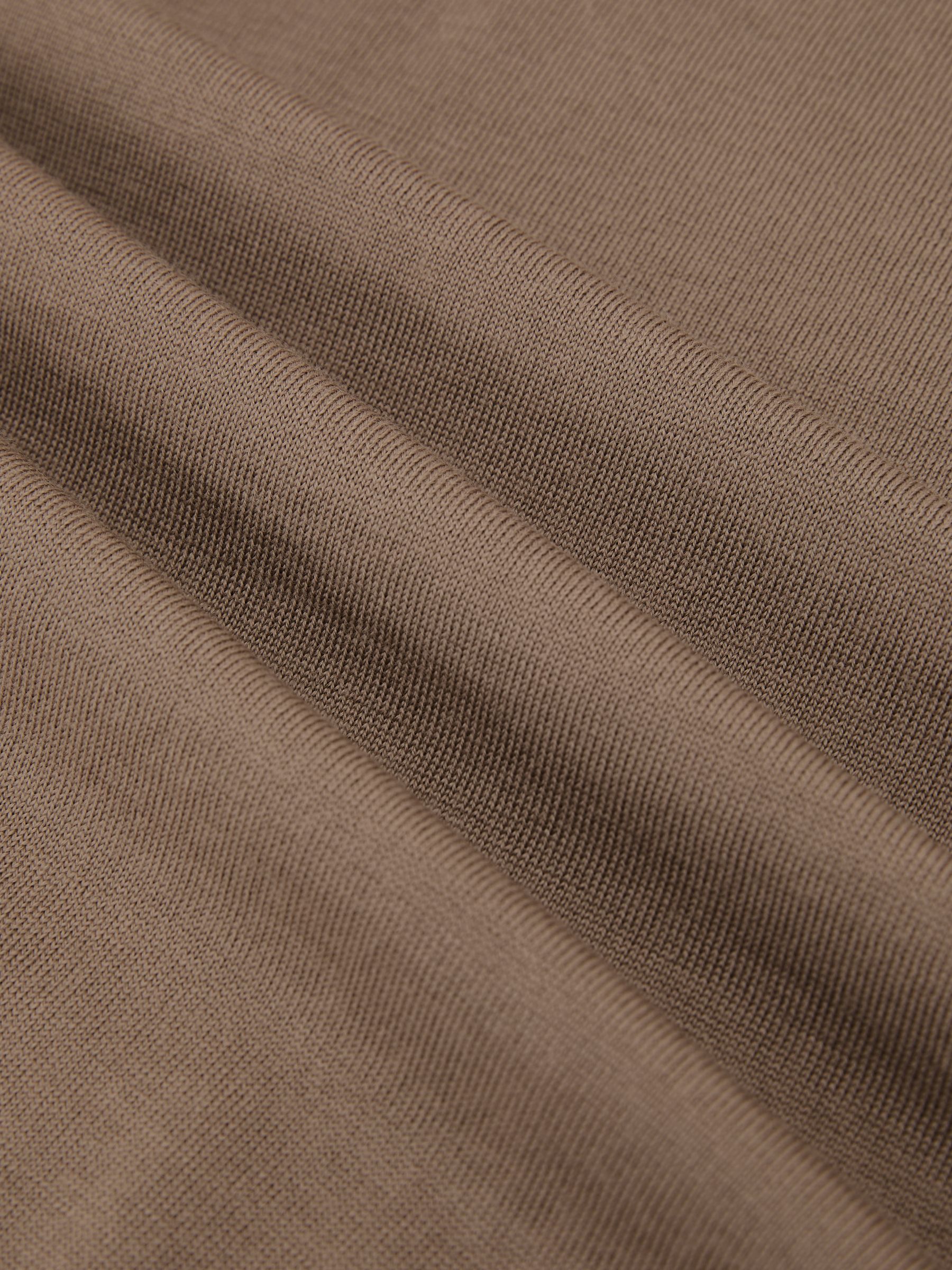 Merino Wool Raglan-Sleeve T-Shirt in Camel Brown - image 3