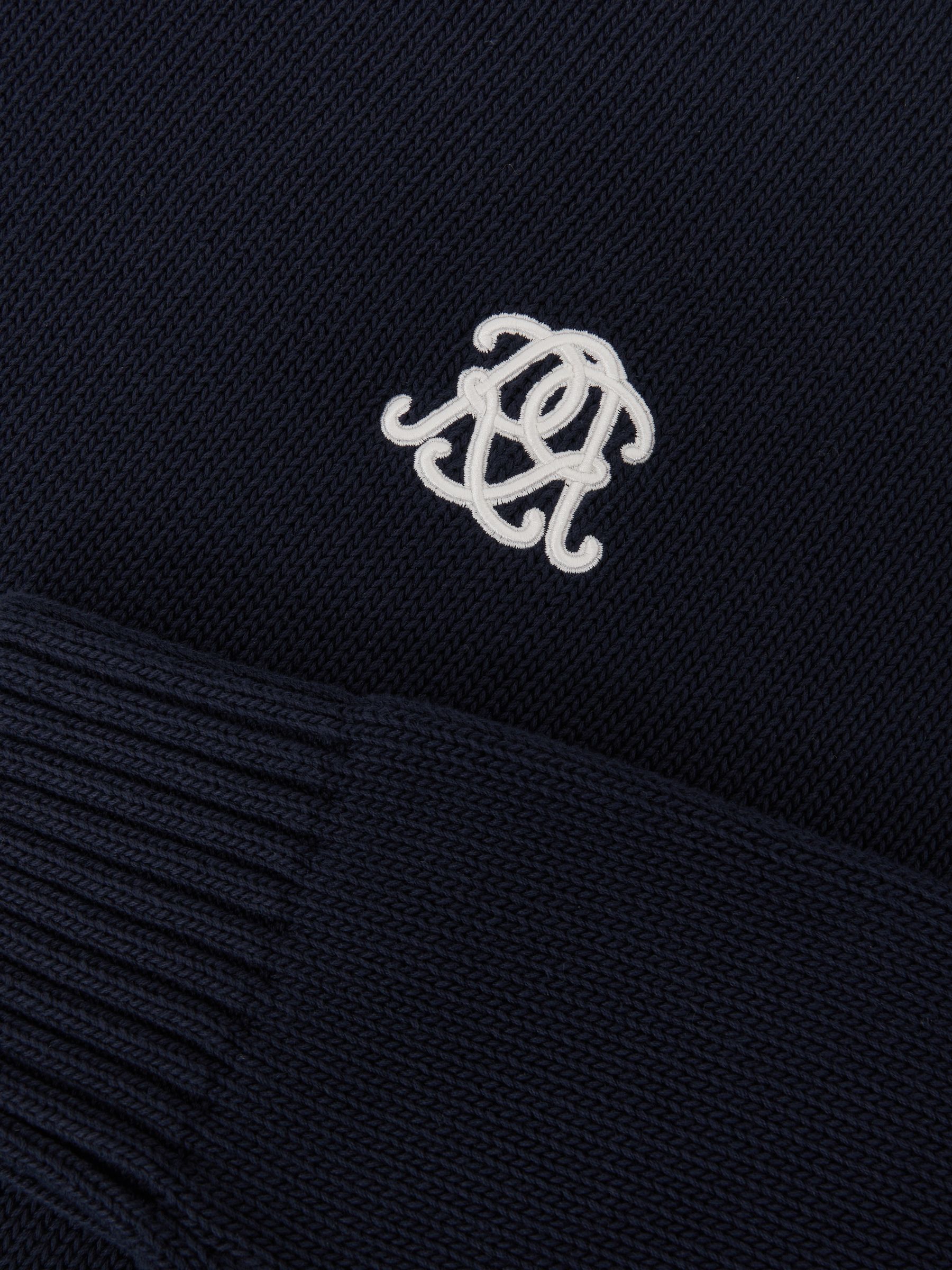 Monogram-Embroidered Relaxed Jumper in Navy - image 3