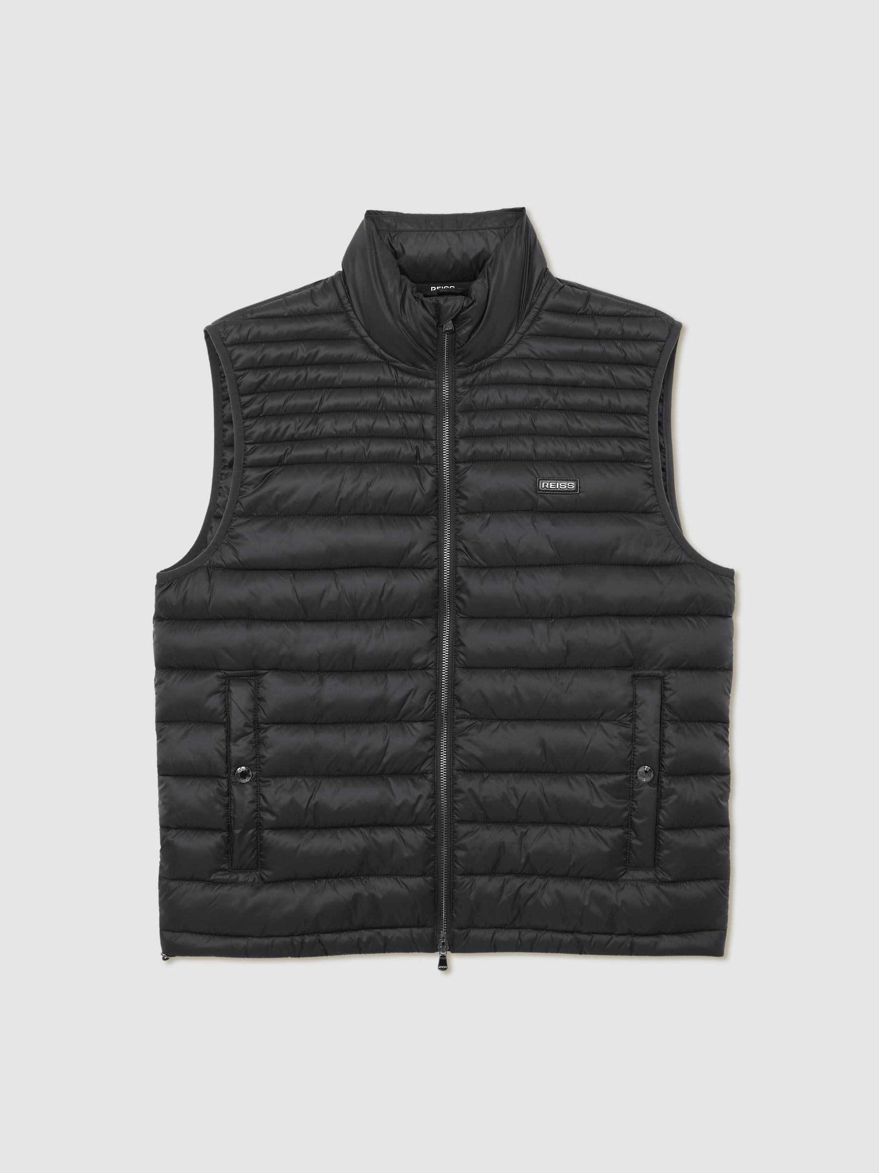 Quilted Zip-Through Gilet in Black - Image 2 of 6
