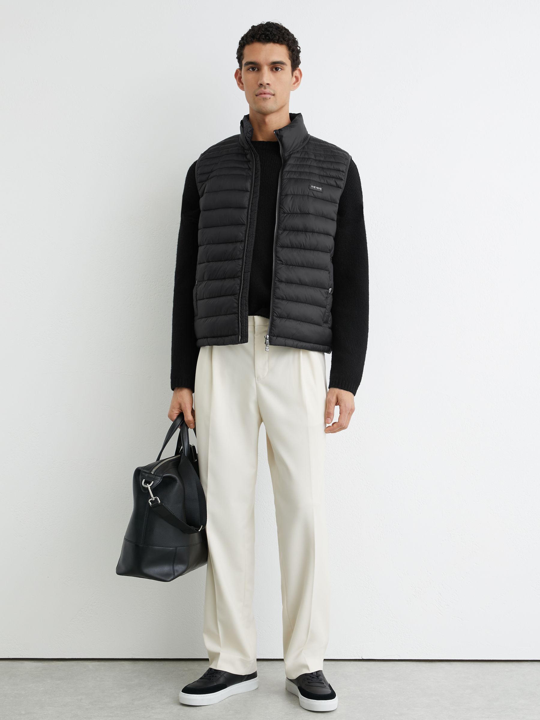 Quilted Zip-Through Gilet in Black - Image 3 of 6