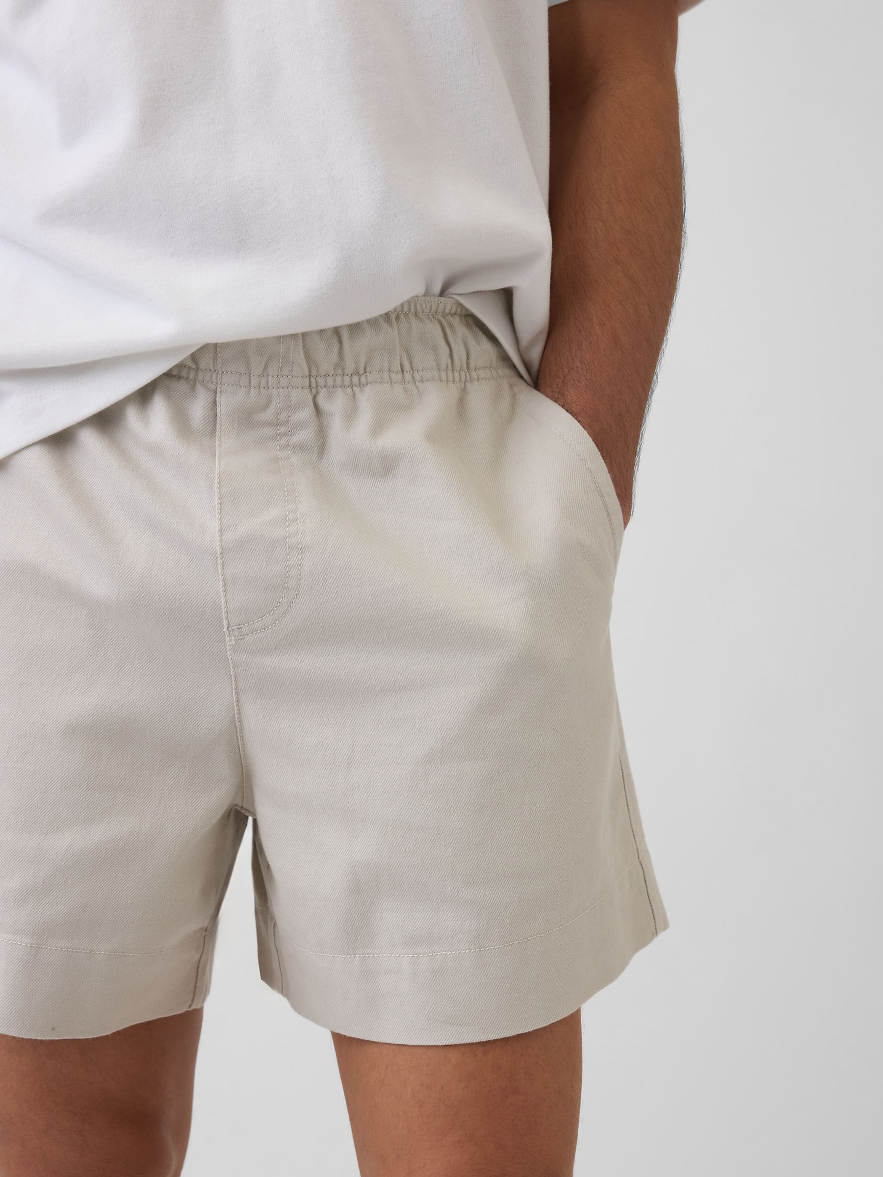Grey 5.5 inch Linen-Blend Relaxed Shorts - Image 5 of 5